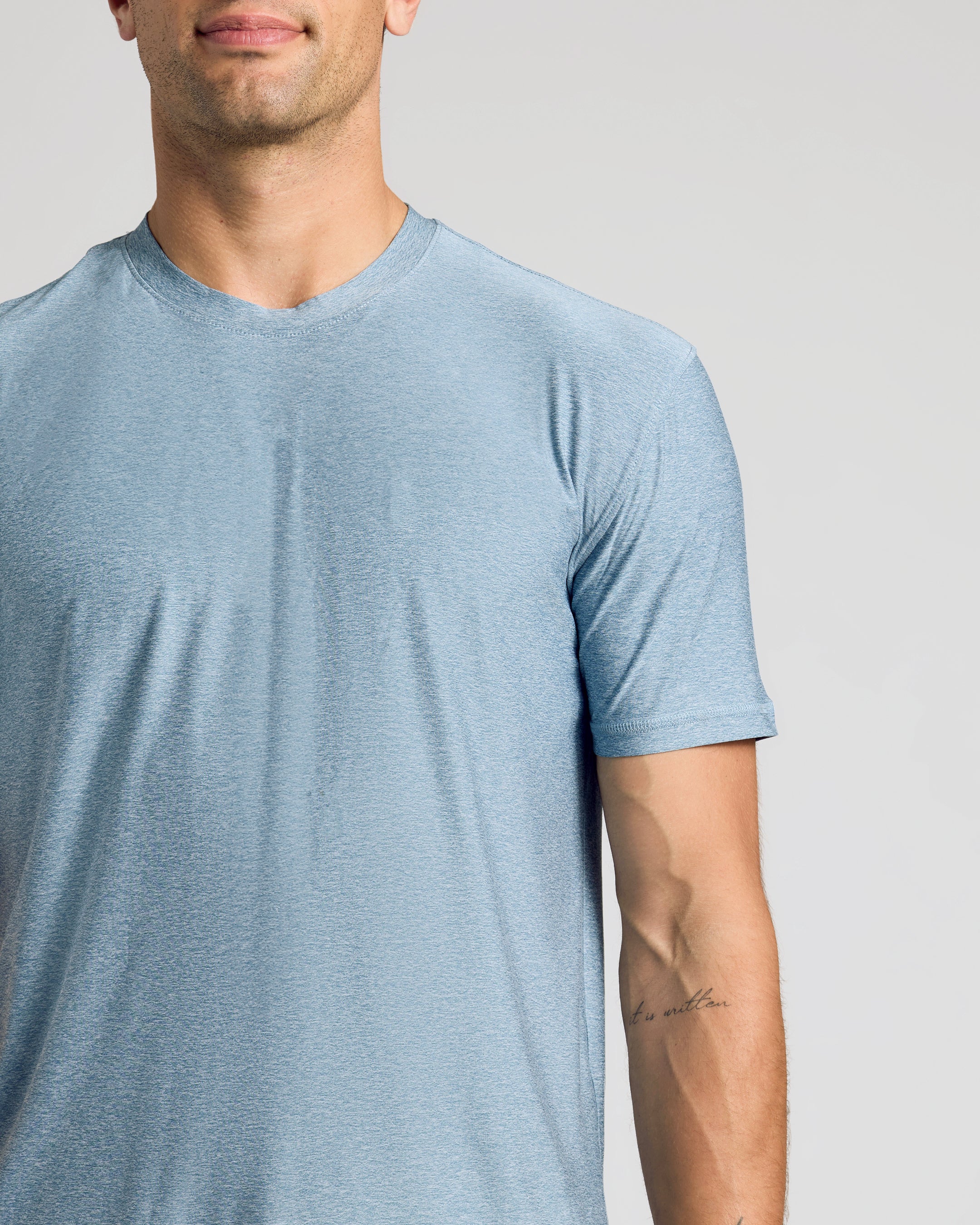 Heather Indigo Active Crew Neck Tee - Image 4