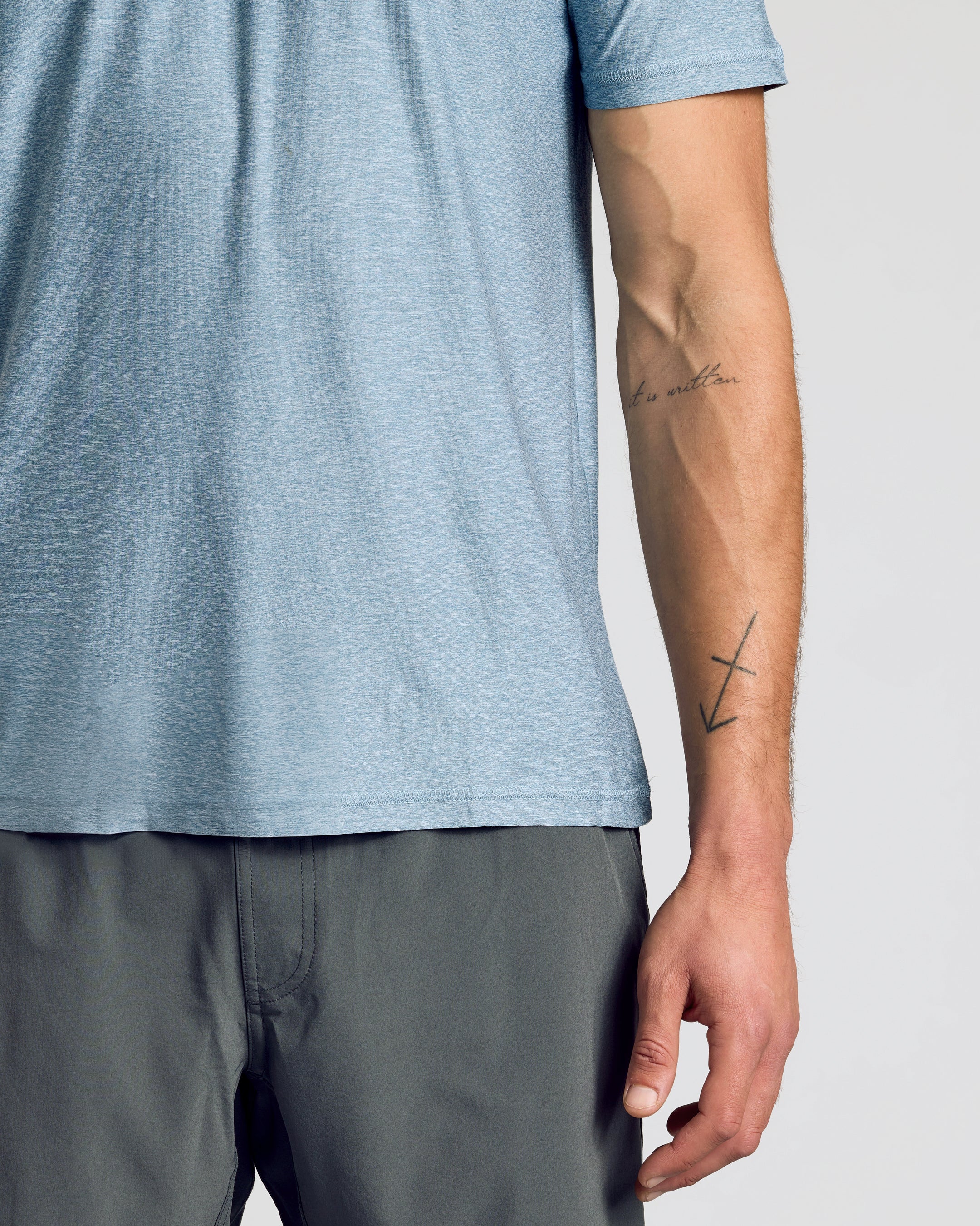 Heather Indigo Active Crew Neck Tee - Image 5