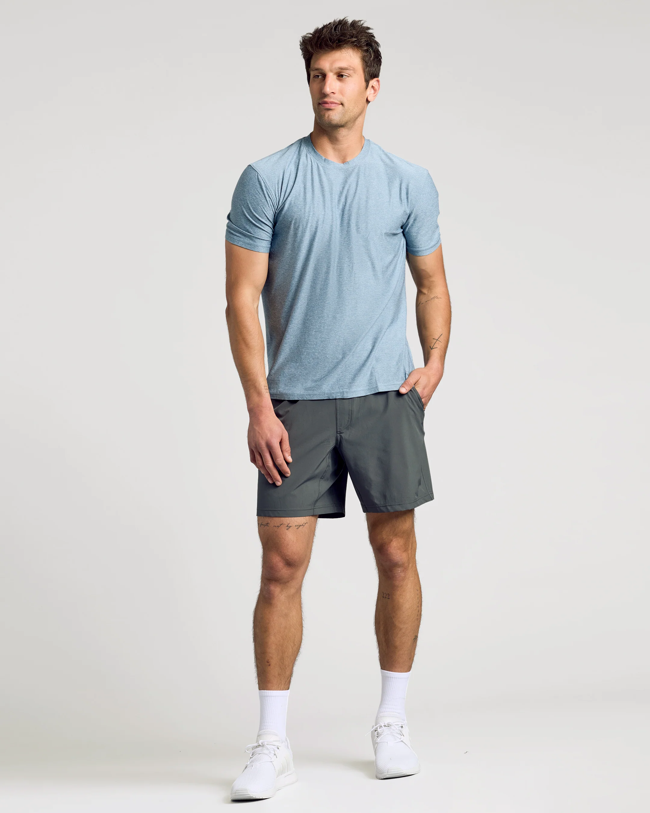 Heather Indigo Active Crew Neck Tee - Image 6