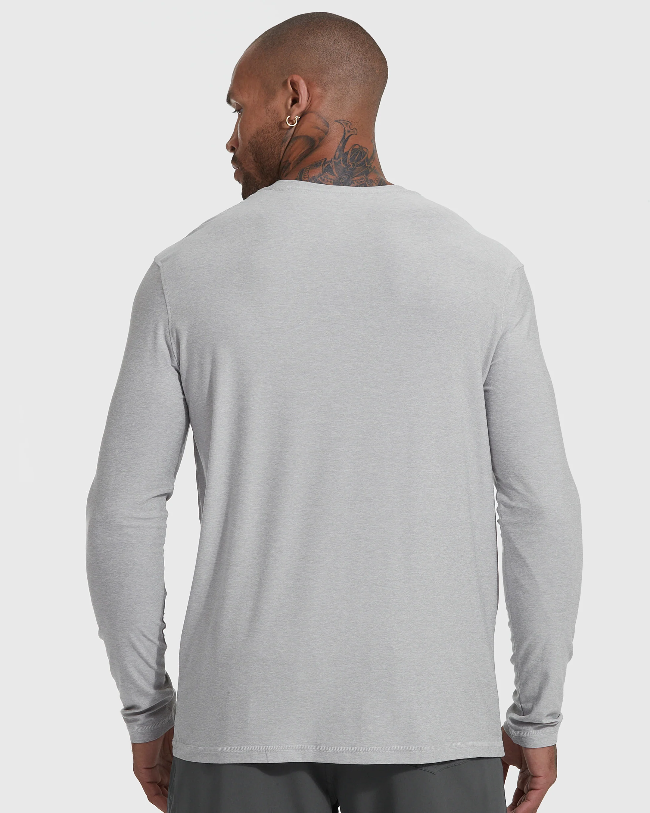 Heather Light Gray Active Long Sleeve Crew T-Shirt - Image 4