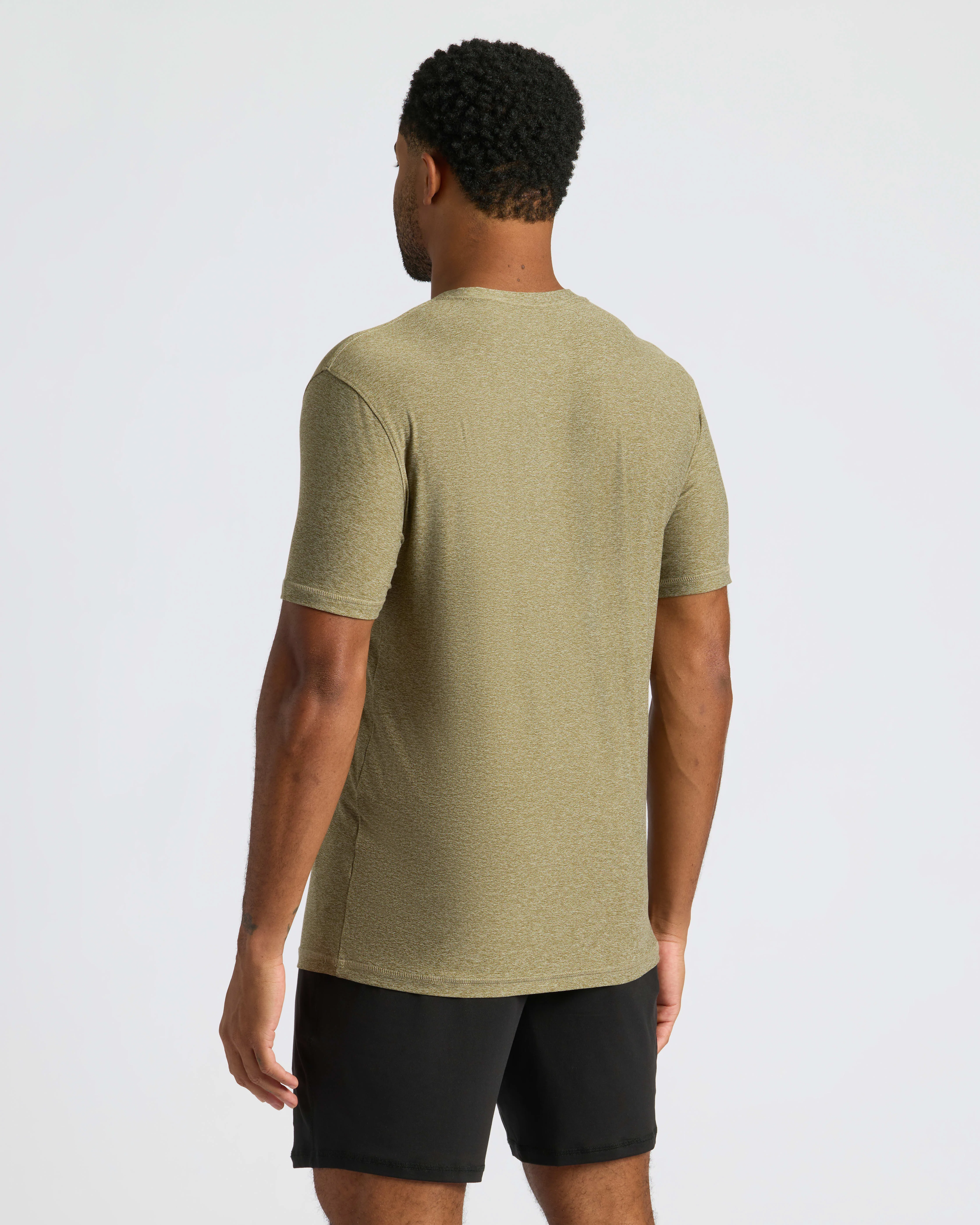 Heather Military Green Active Crew Neck Tee - Image 3