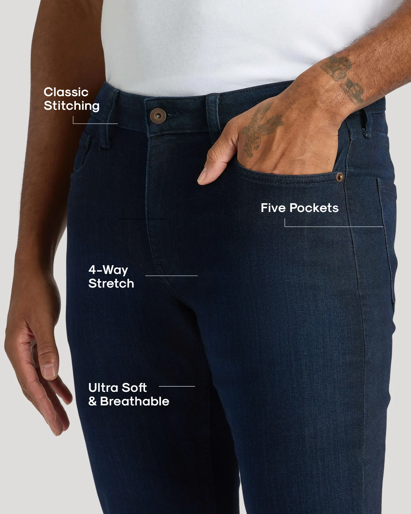 Indigo Wash Slim Comfort Stretch Jeans - Image 3