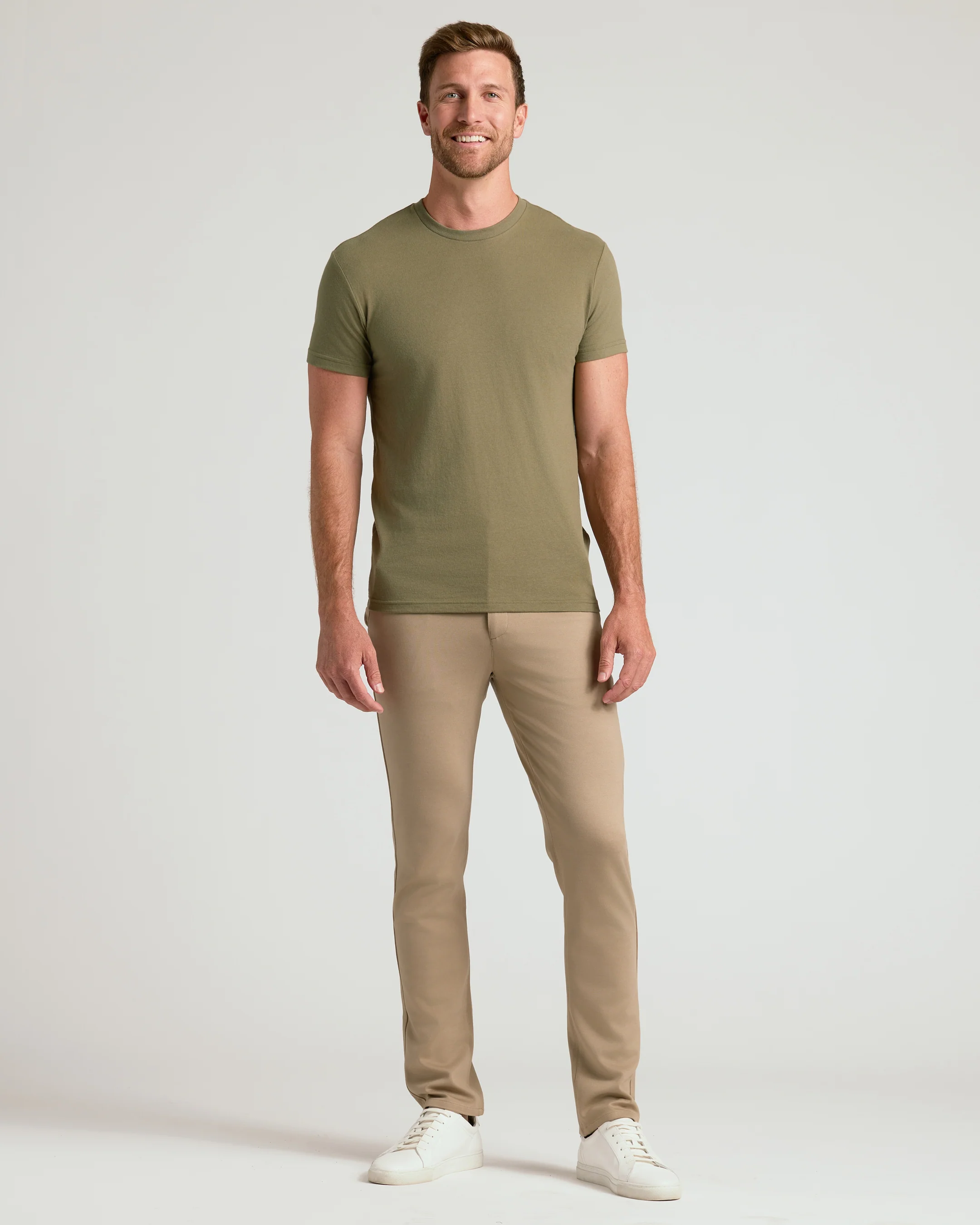 Khaki Slim Comfort Knit Chino Pant - Image 10