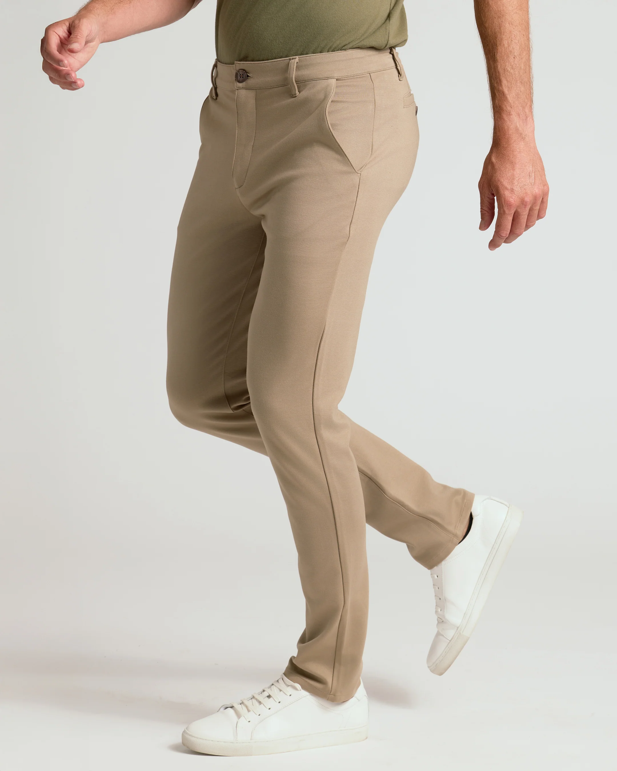Khaki Slim Comfort Knit Chino Pant - Image 4
