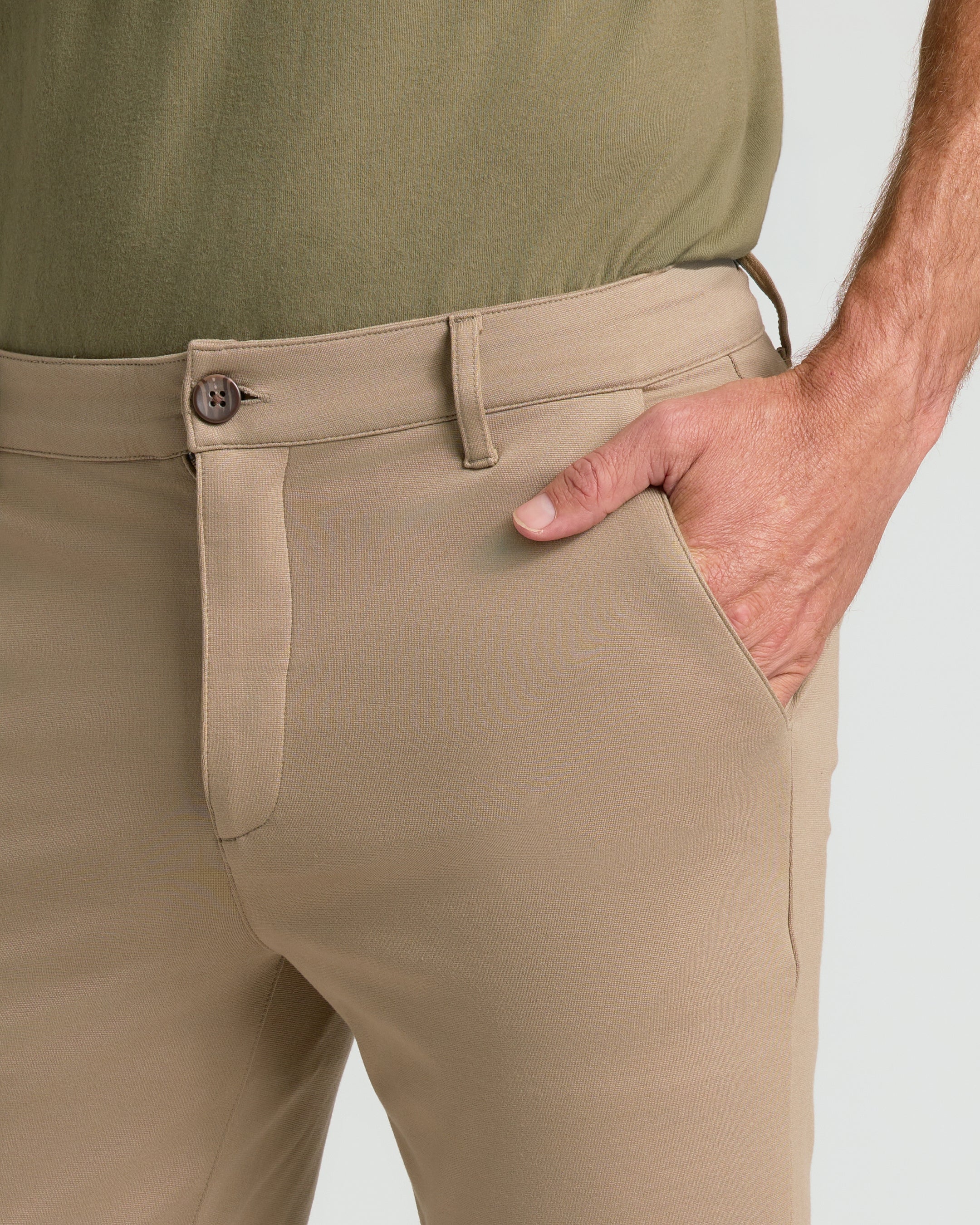 Khaki Slim Comfort Knit Chino Pant - Image 5