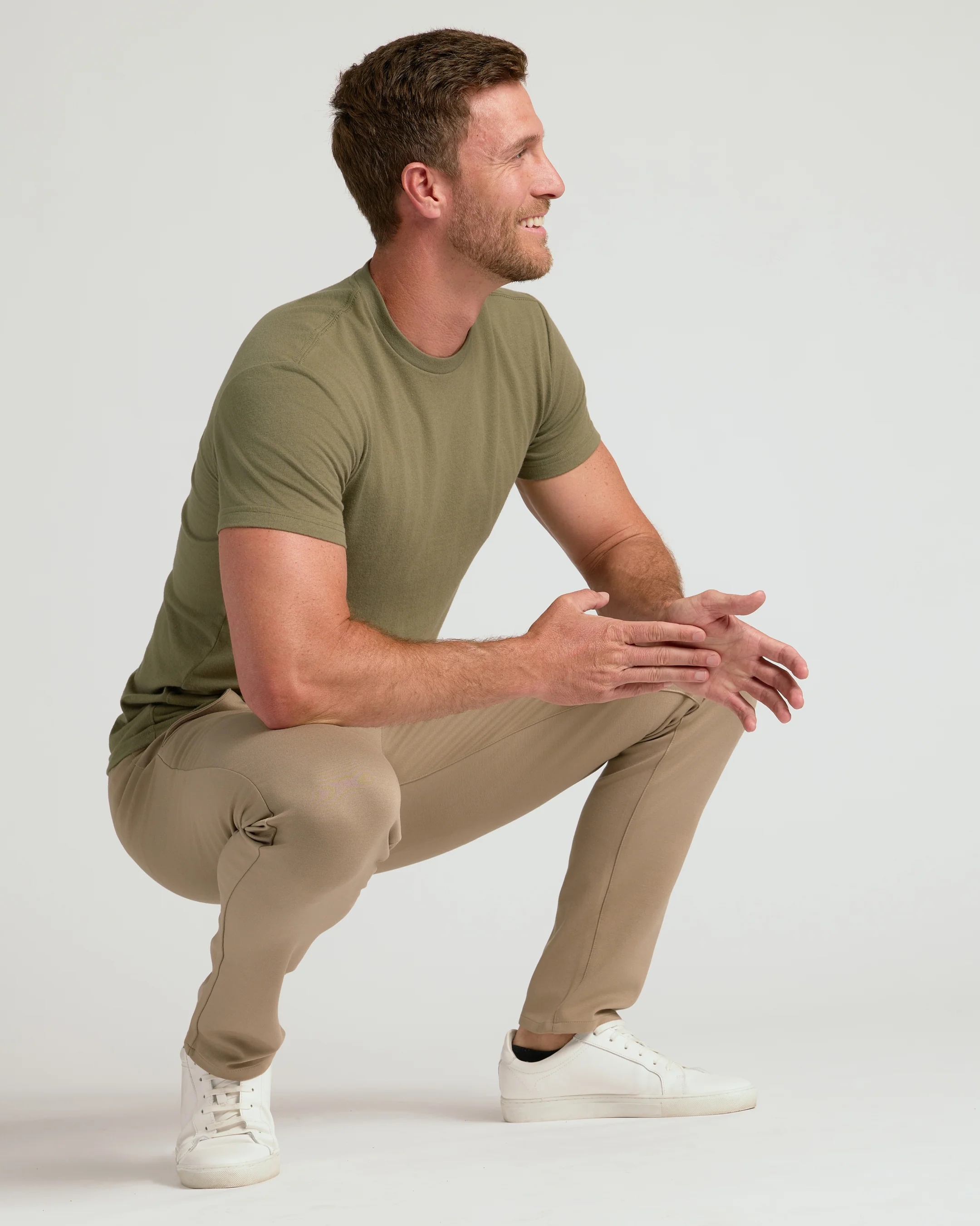 Khaki Slim Comfort Knit Chino Pant - Image 8