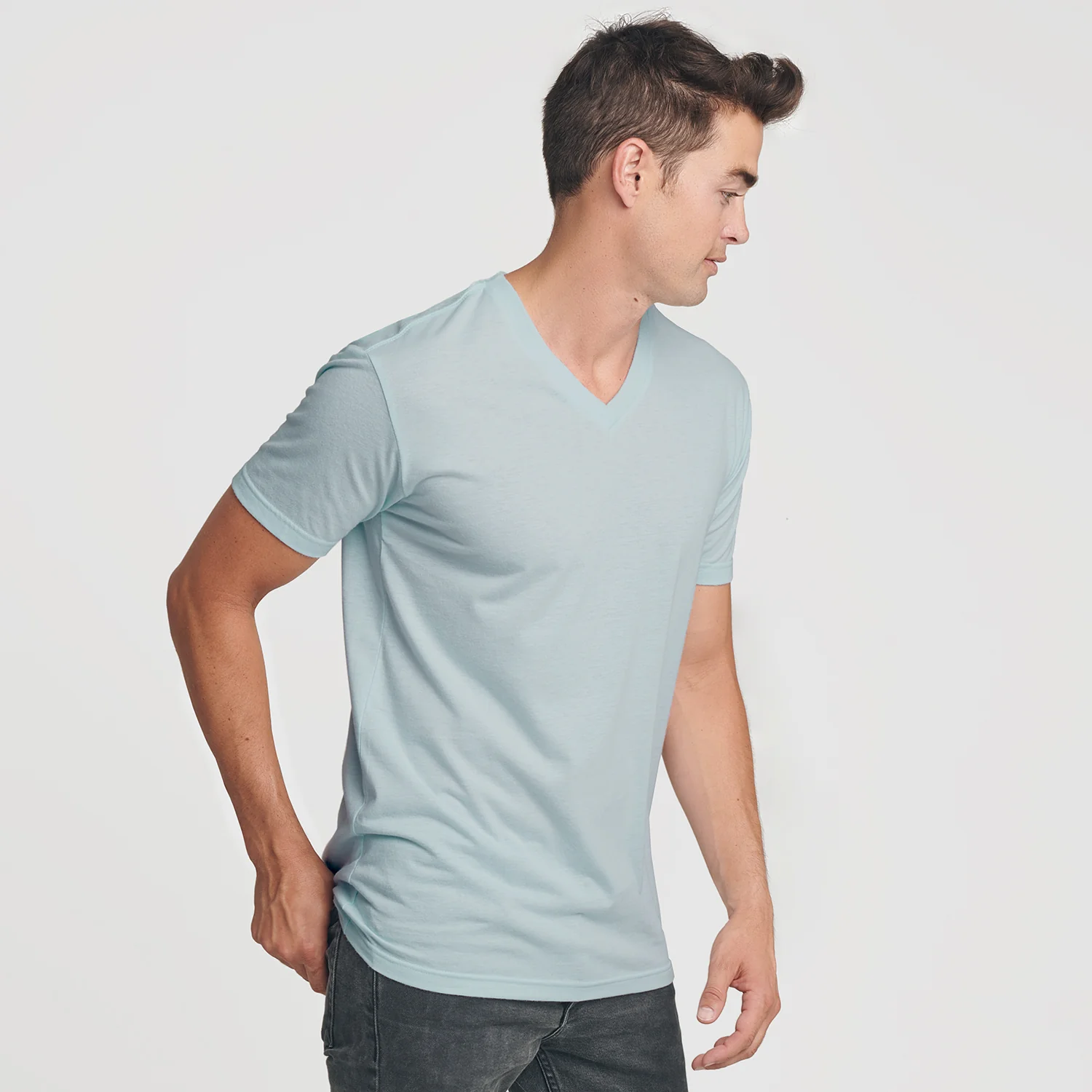 Light Blue Classic V-Neck - Image 4