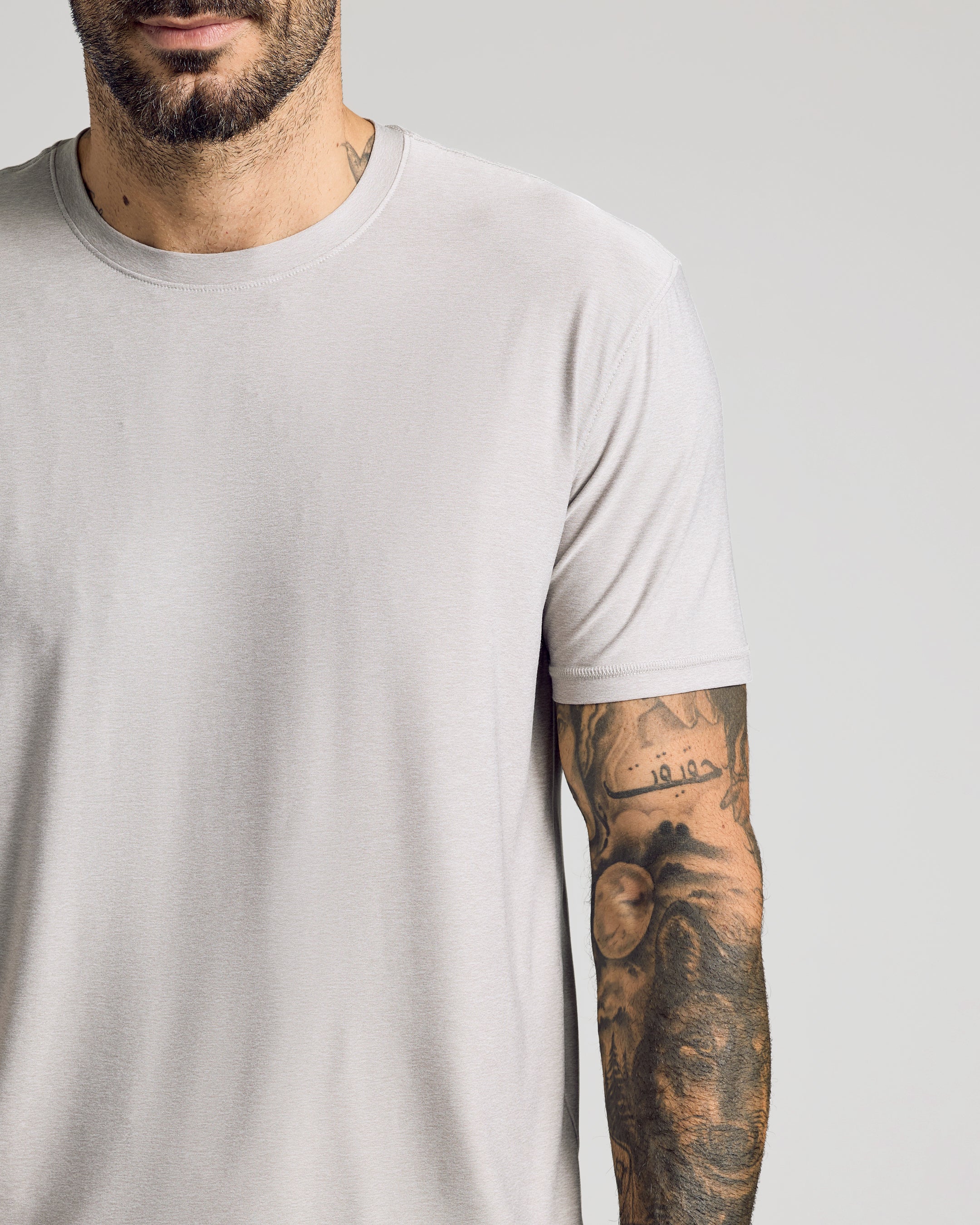 Light Heather Gray Active Crew Neck Tee - Image 5
