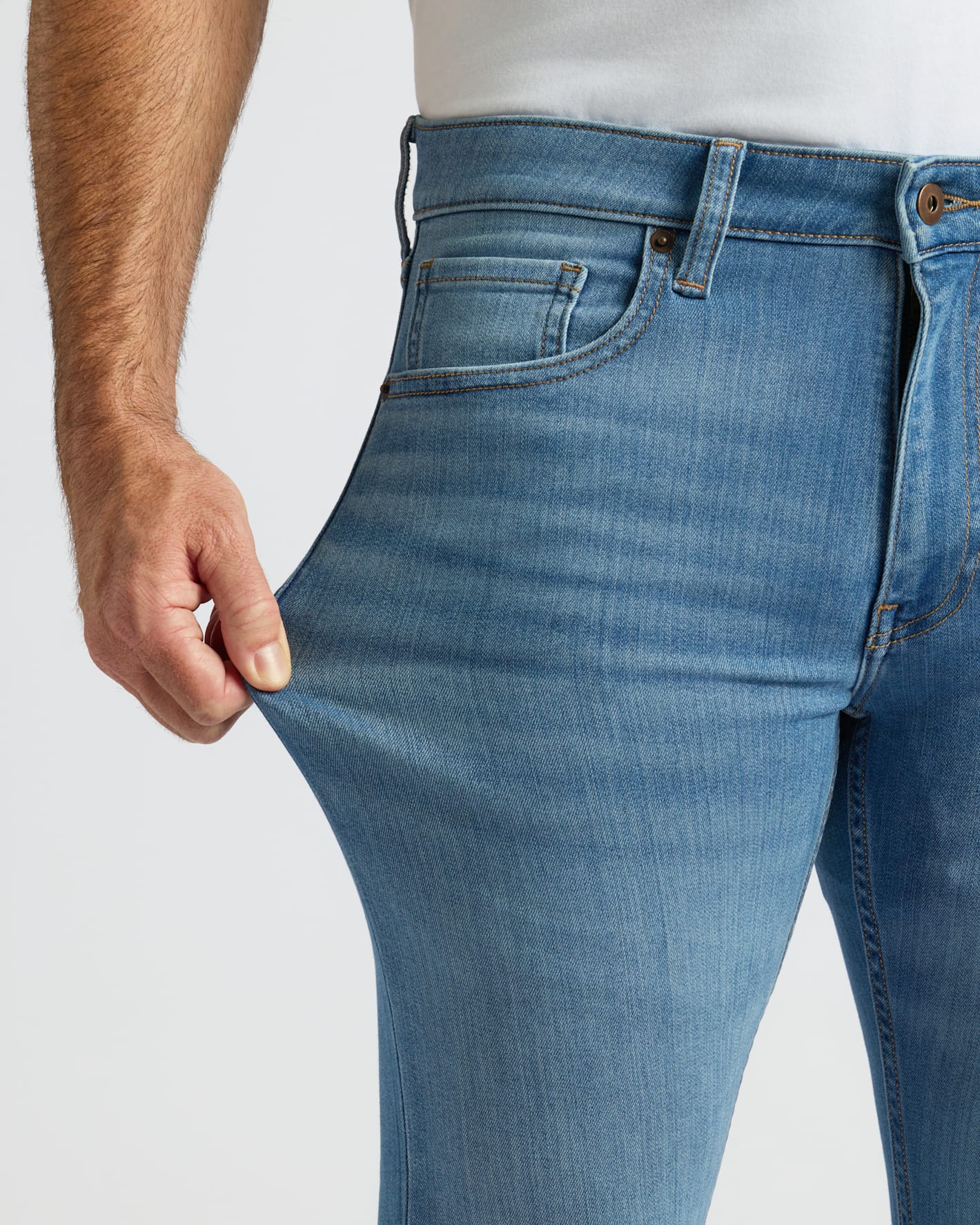 Medium Indigo Wash Slim Comfort Stretch Jeans - Image 7