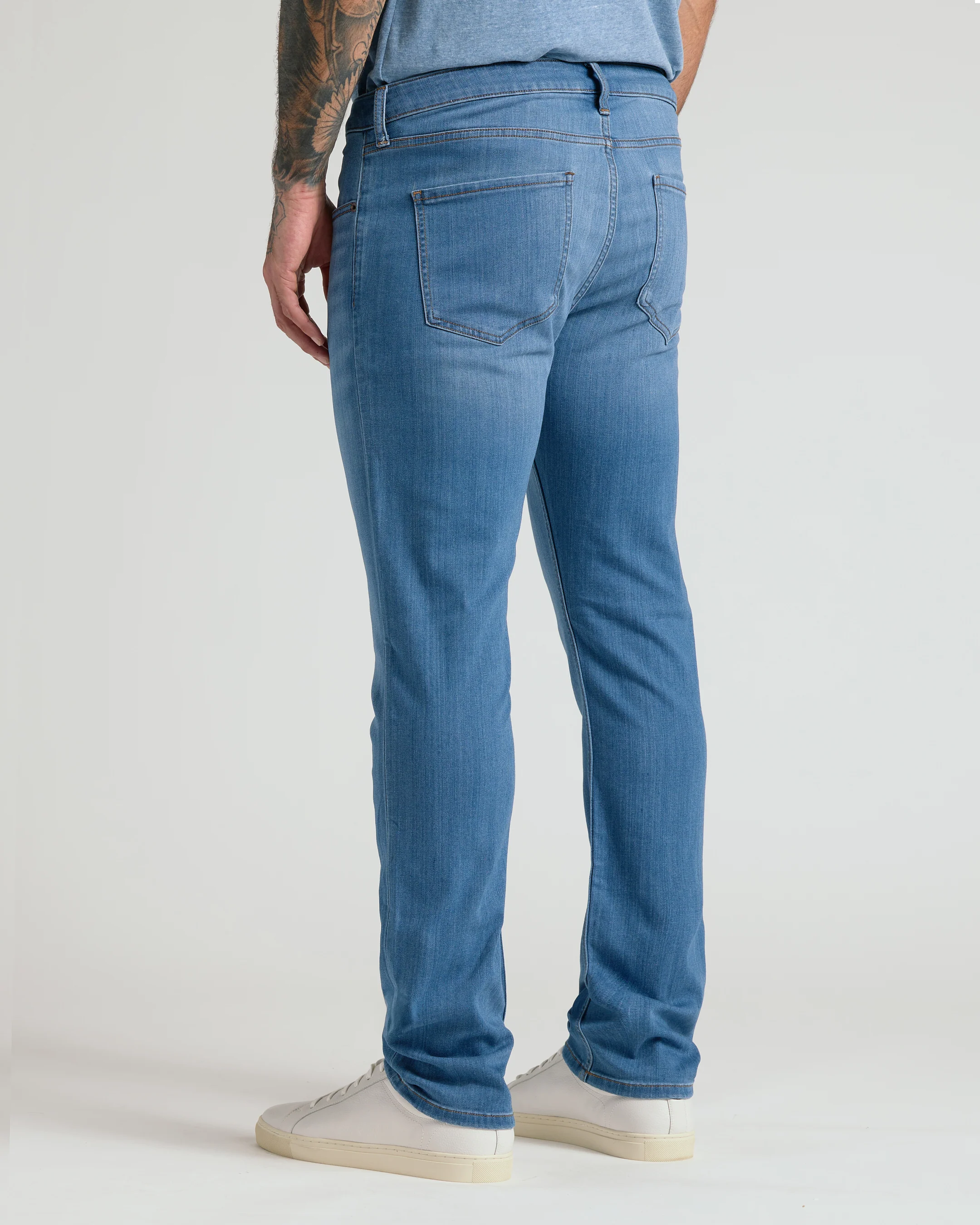 Medium Indigo Wash Straight Comfort Stretch Jeans - Image 5