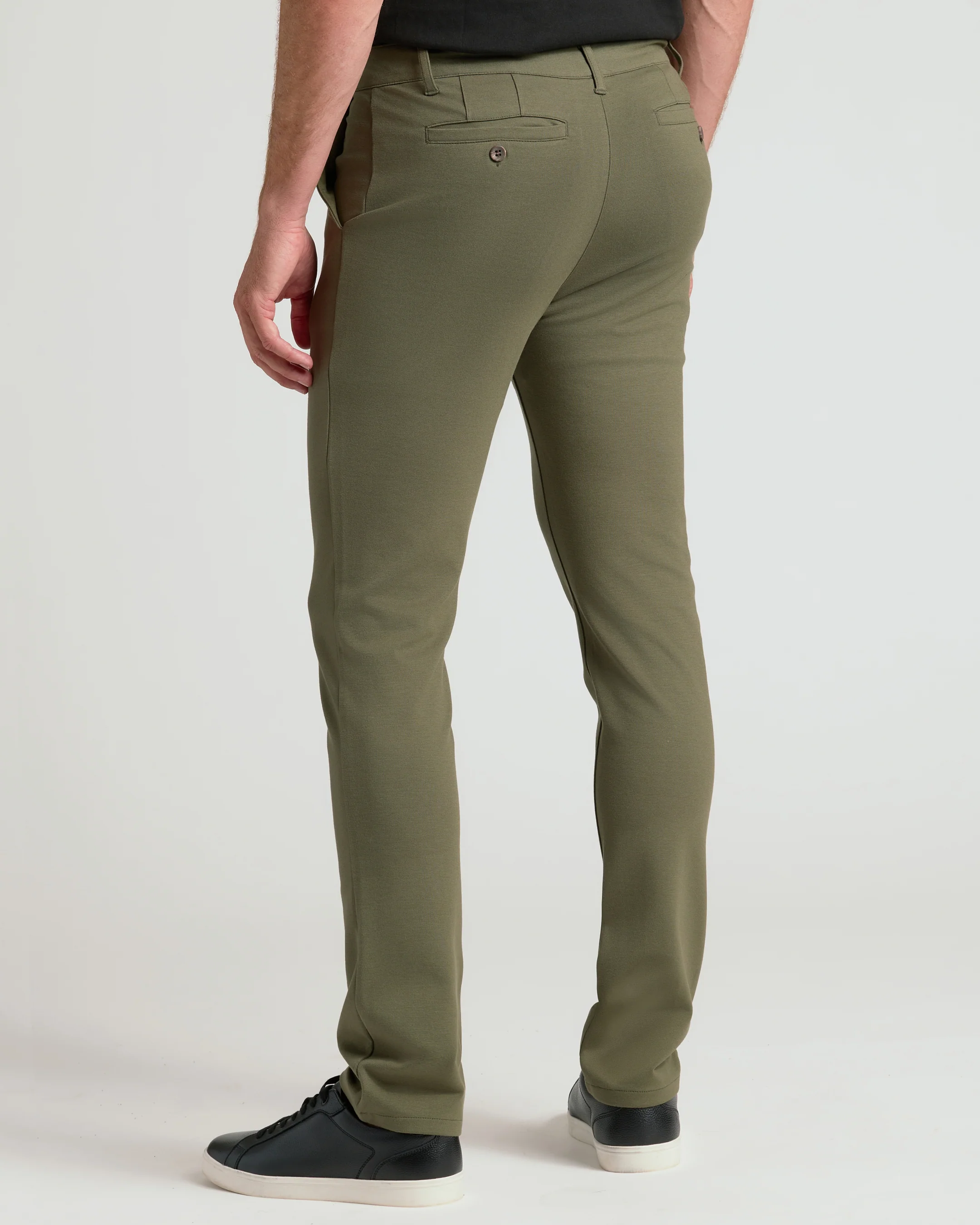 Military Green Slim Comfort Knit Chino Pant - Image 3