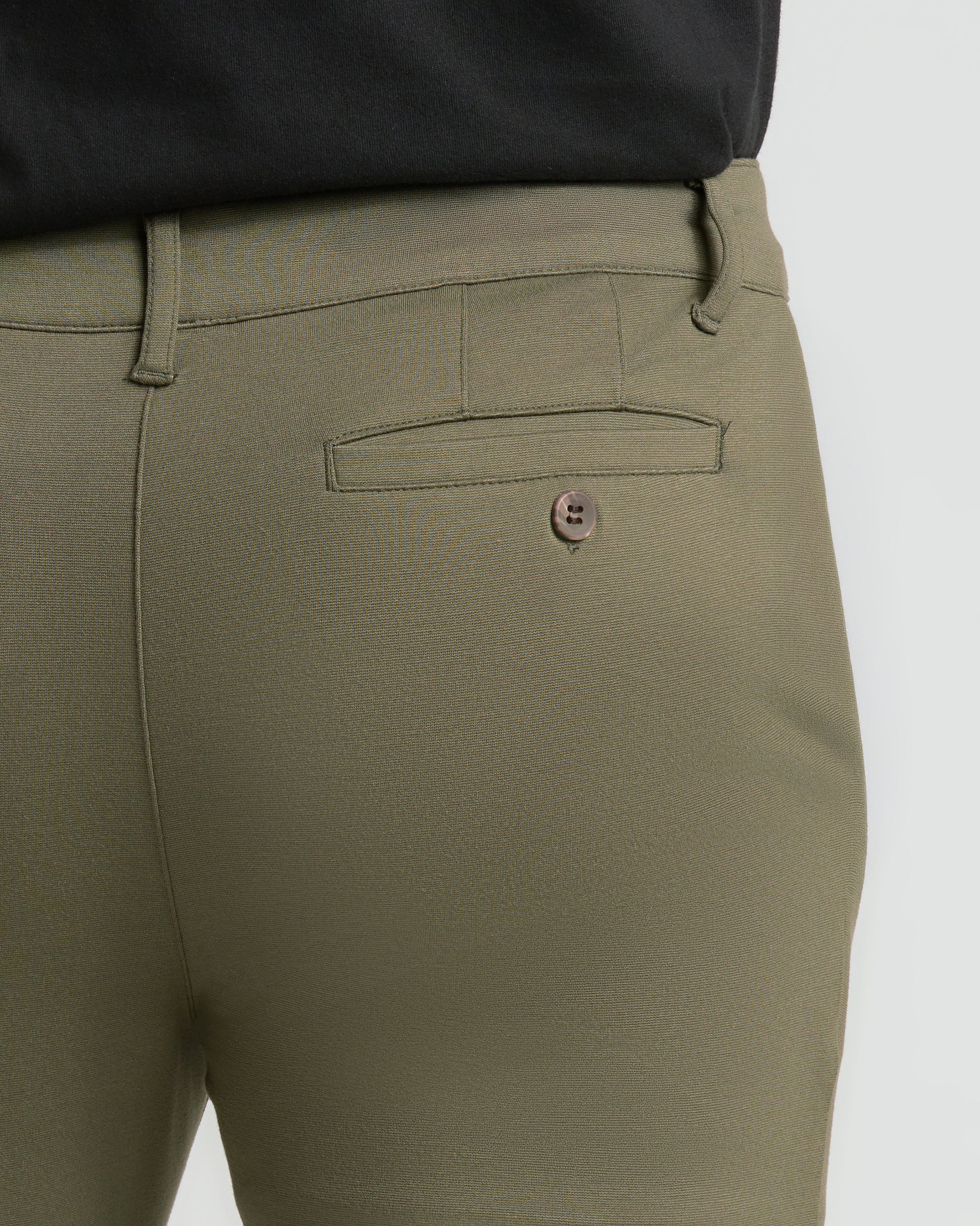 Military Green Slim Comfort Knit Chino Pant - Image 7