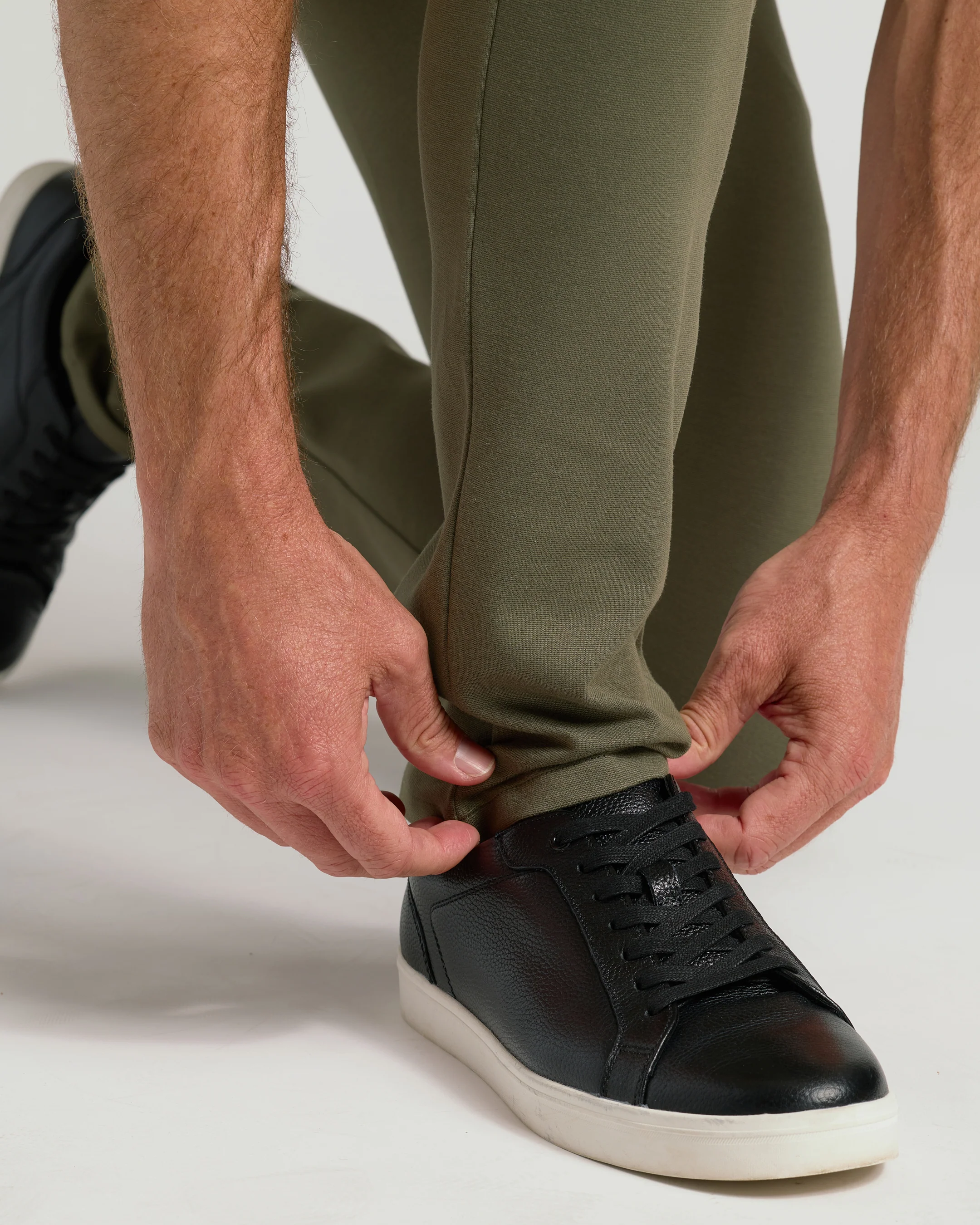 Military Green Slim Comfort Knit Chino Pant - Image 8