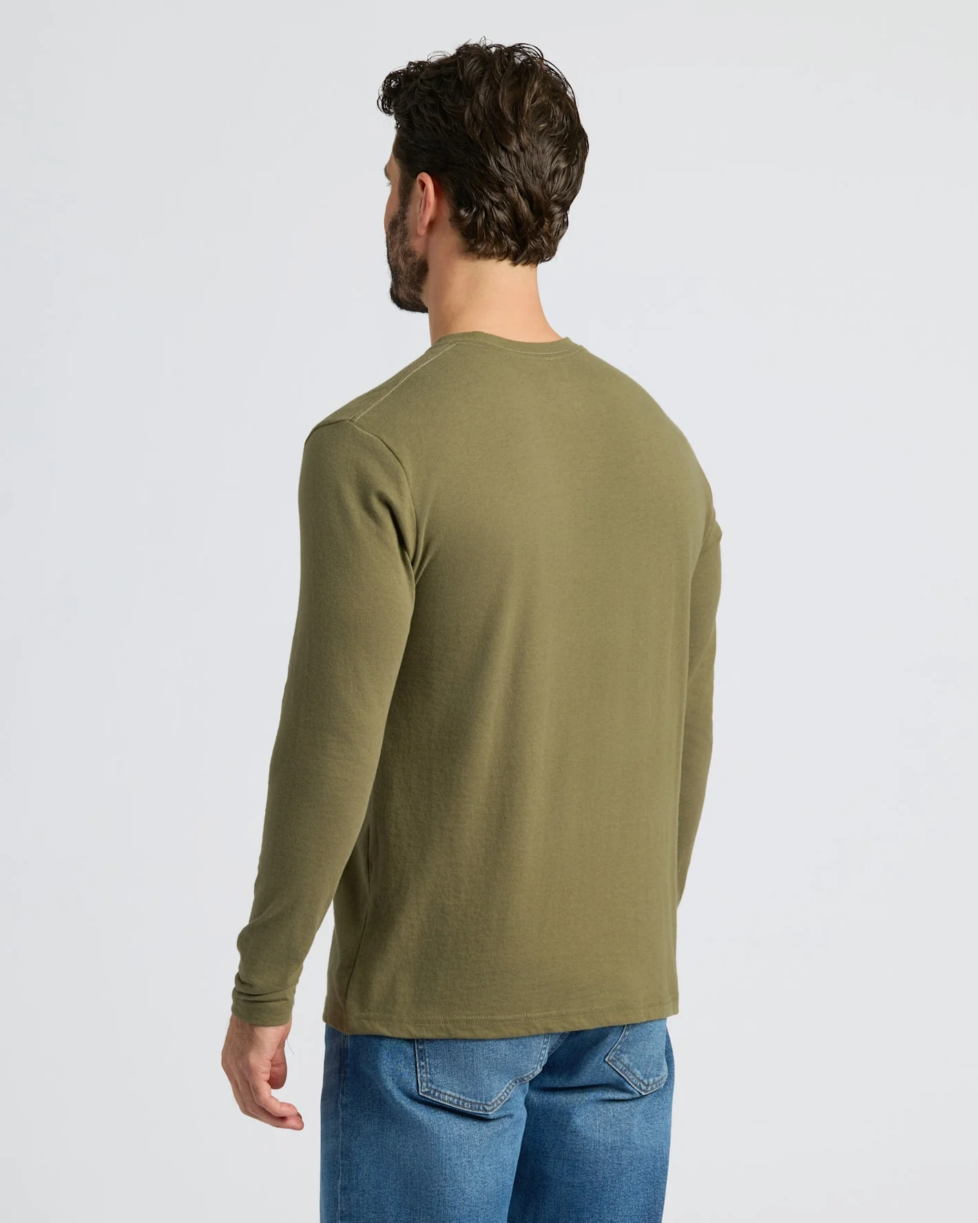 Military Green Classic Long Sleeve Crew Neck - Image 5