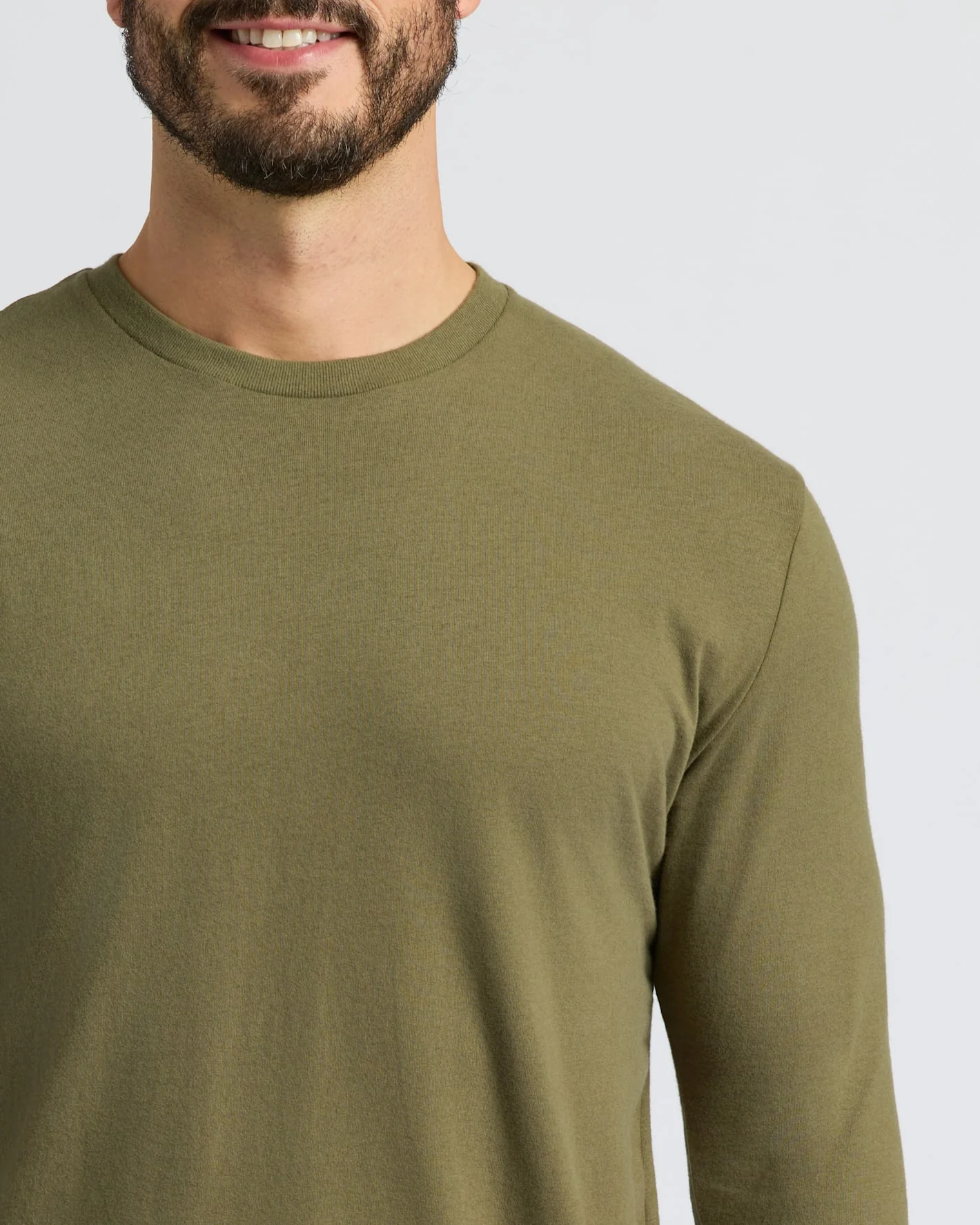 Military Green Classic Long Sleeve Crew Neck - Image 7