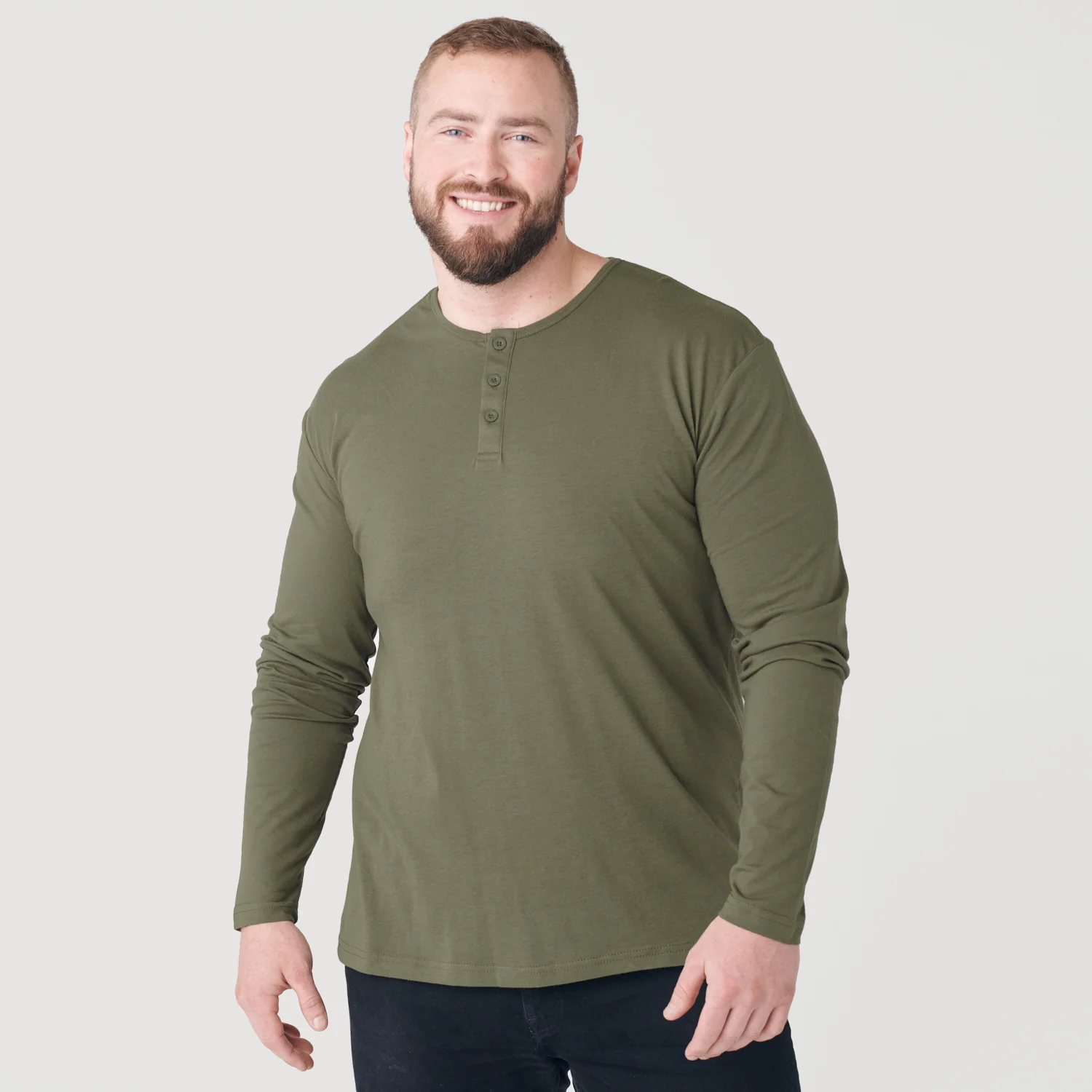 Military Green Classic Long Sleeve Henley - Image 6