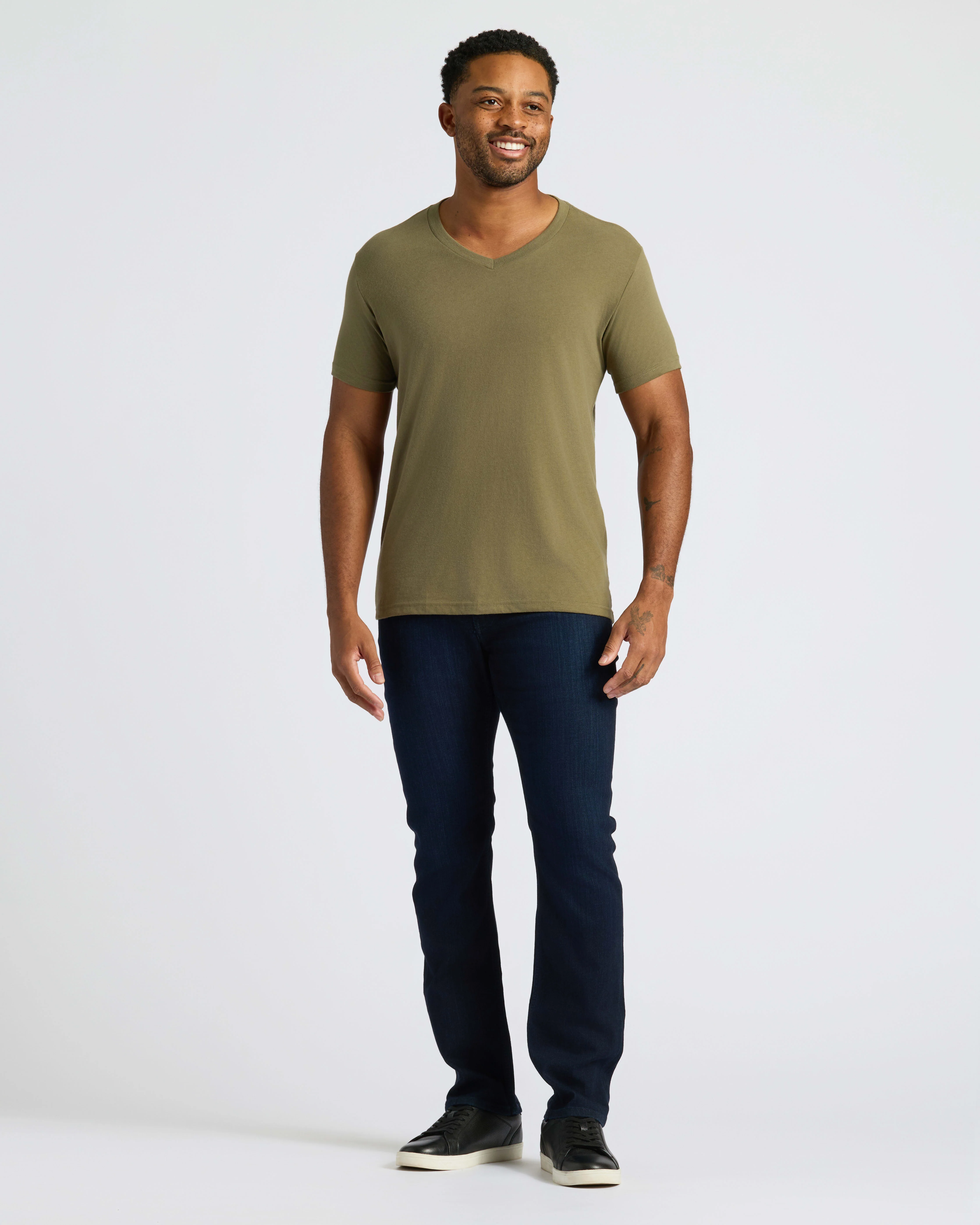 Military Green Classic V-Neck - Image 3