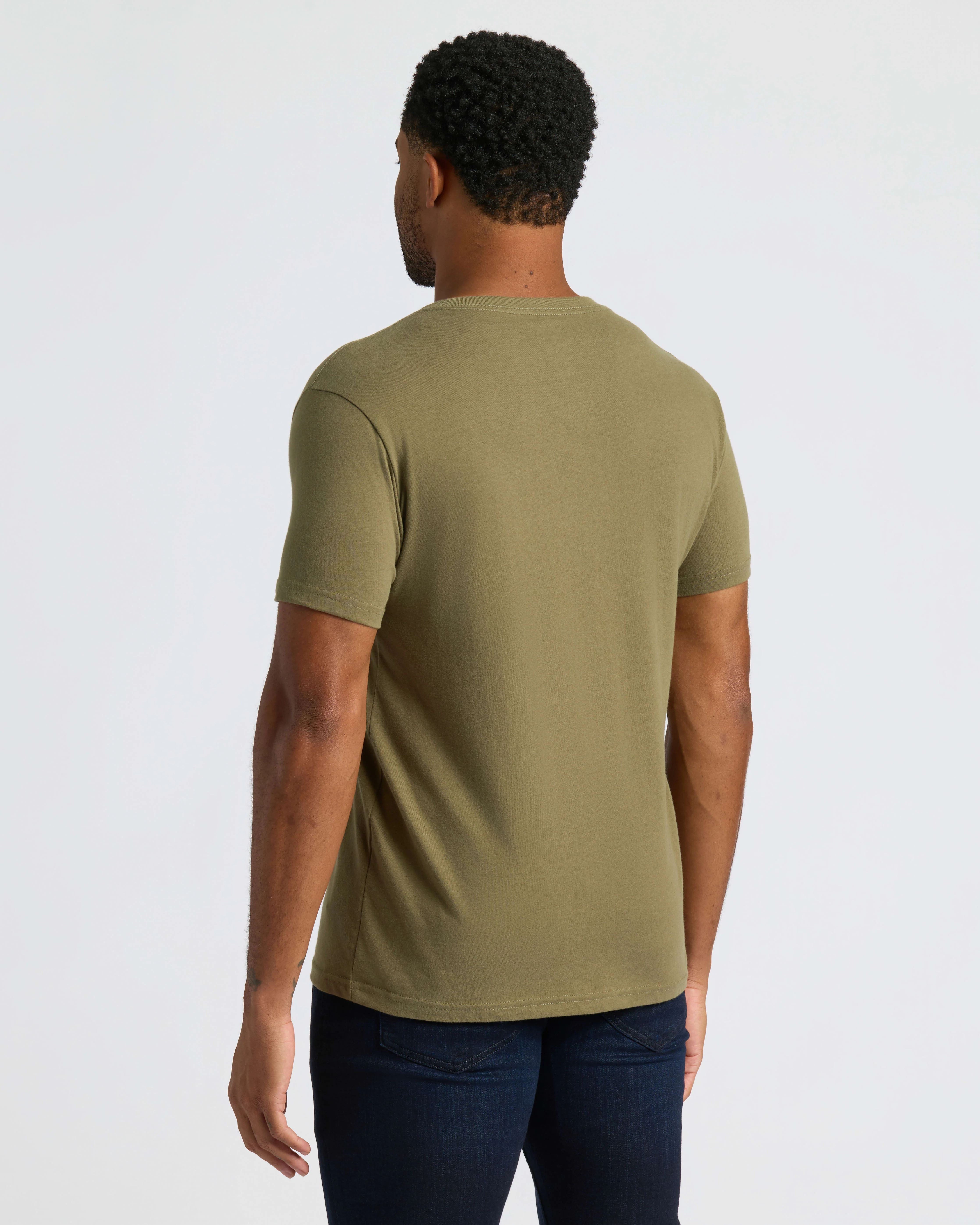 Military Green Classic V-Neck - Image 4