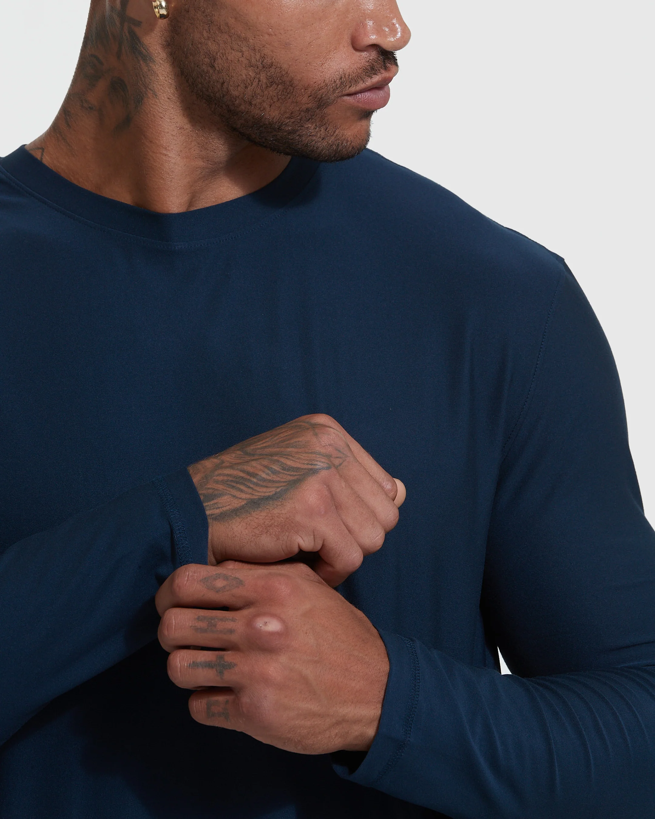 Navy Active Long Sleeve Crew T-Shirt - Image 5