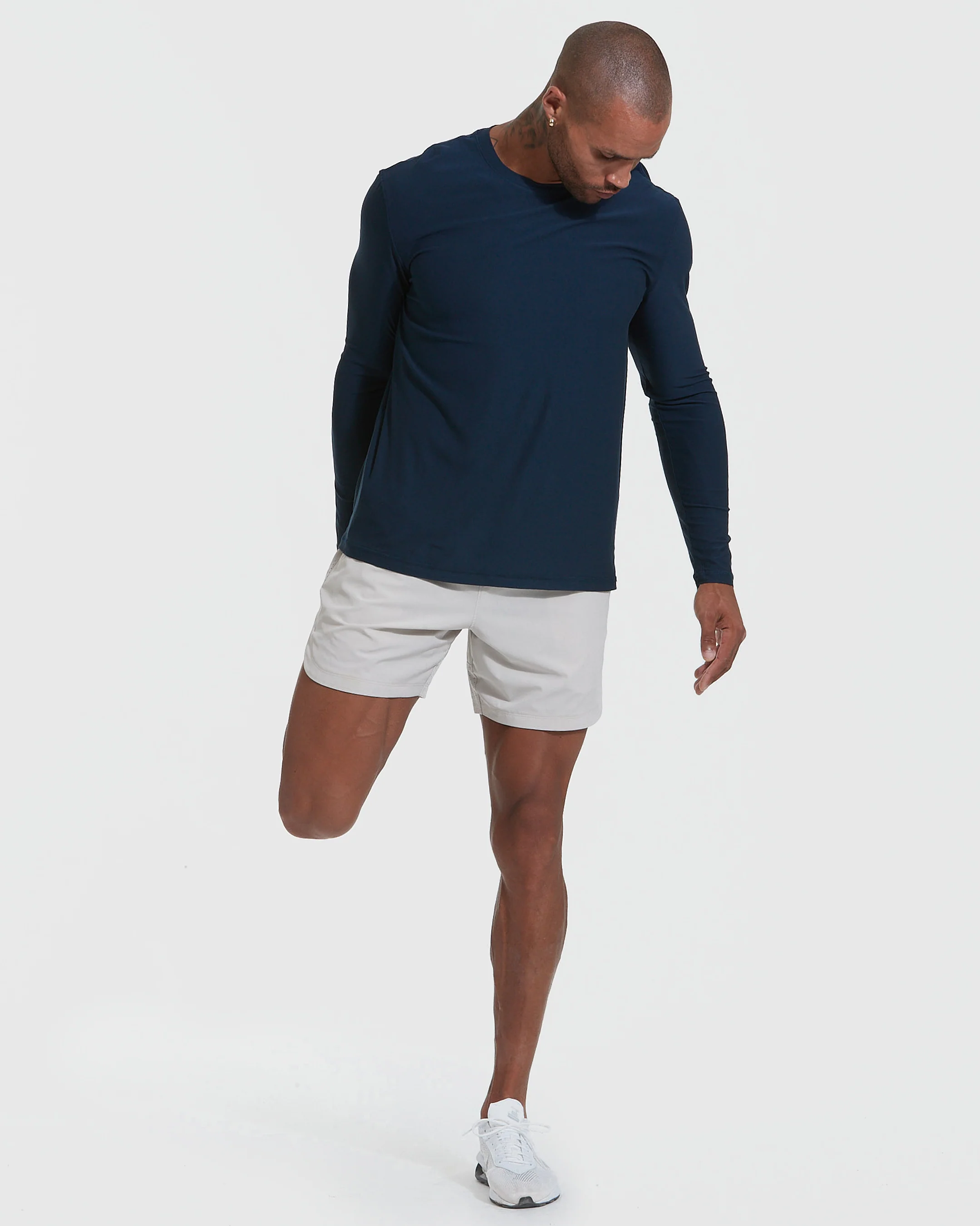 Navy Active Long Sleeve Crew T-Shirt - Image 6