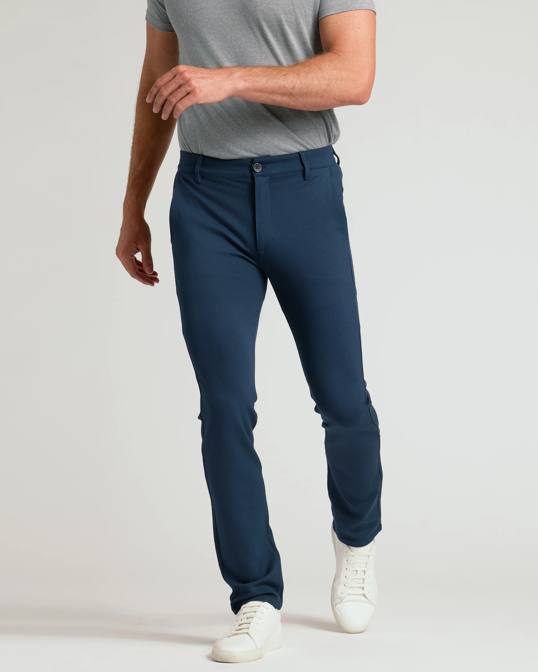 Navy Slim Comfort Knit Chino Pant - Image 4