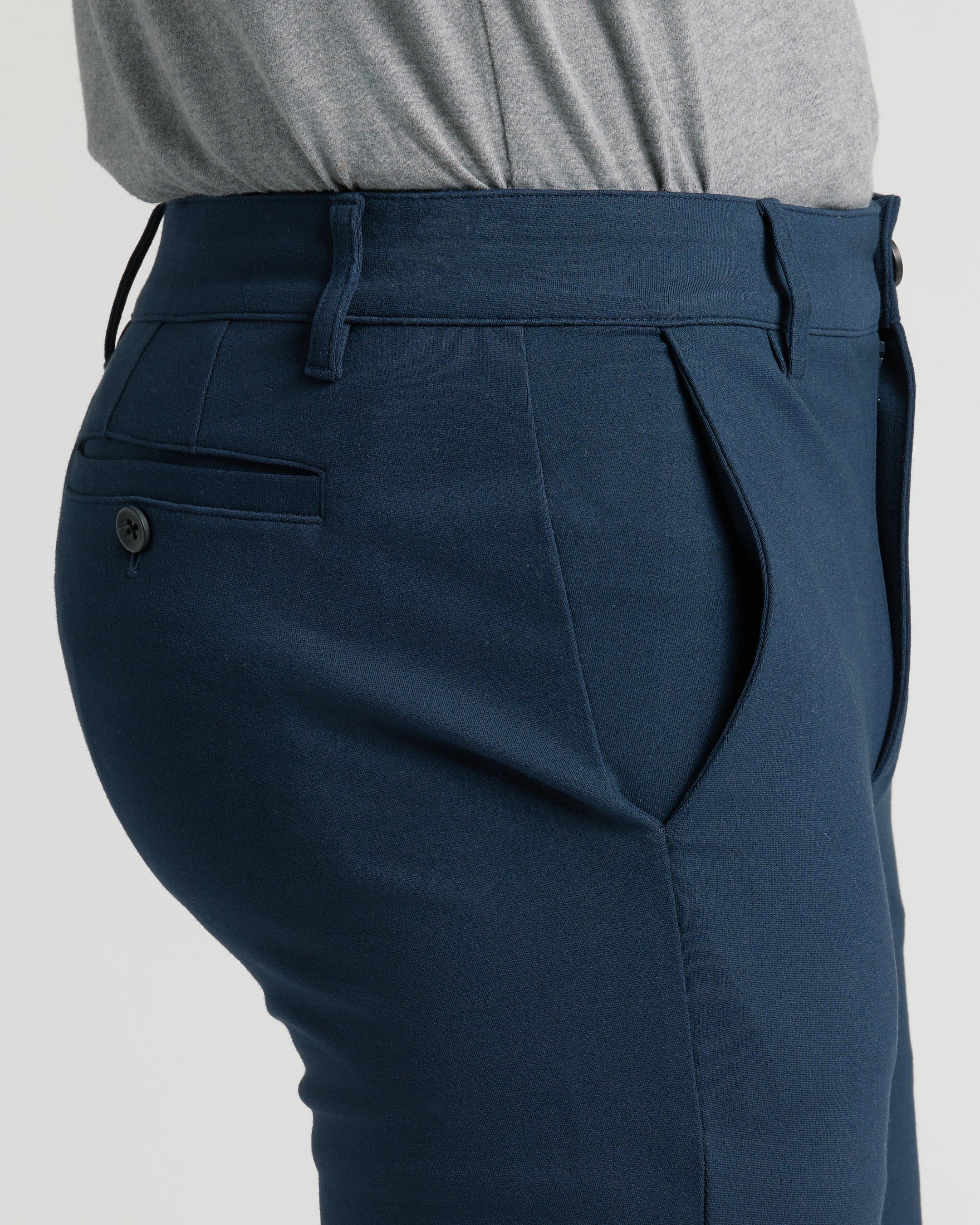 Navy Slim Comfort Knit Chino Pant - Image 6