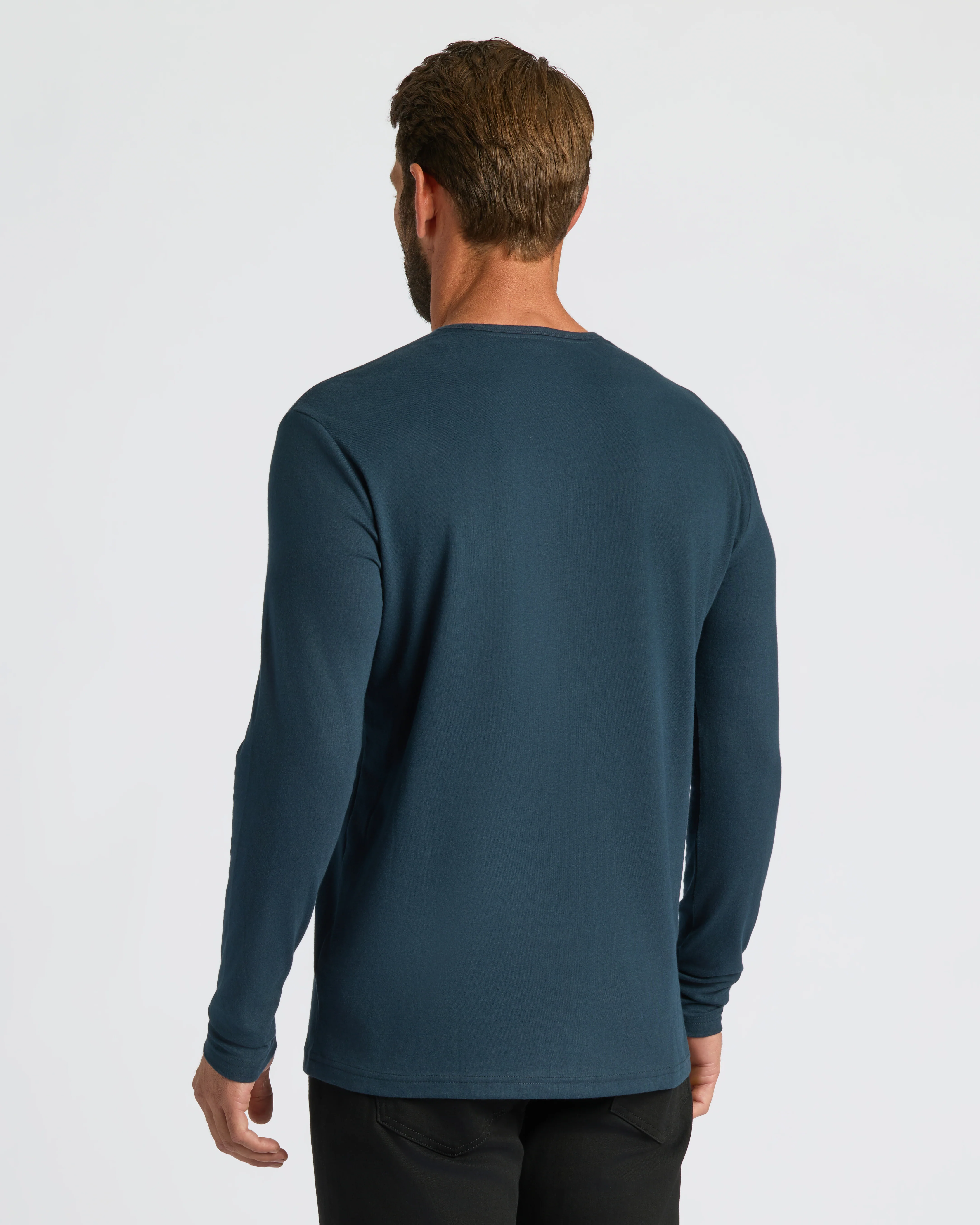 Navy Classic Long Sleeve Henley - Image 3