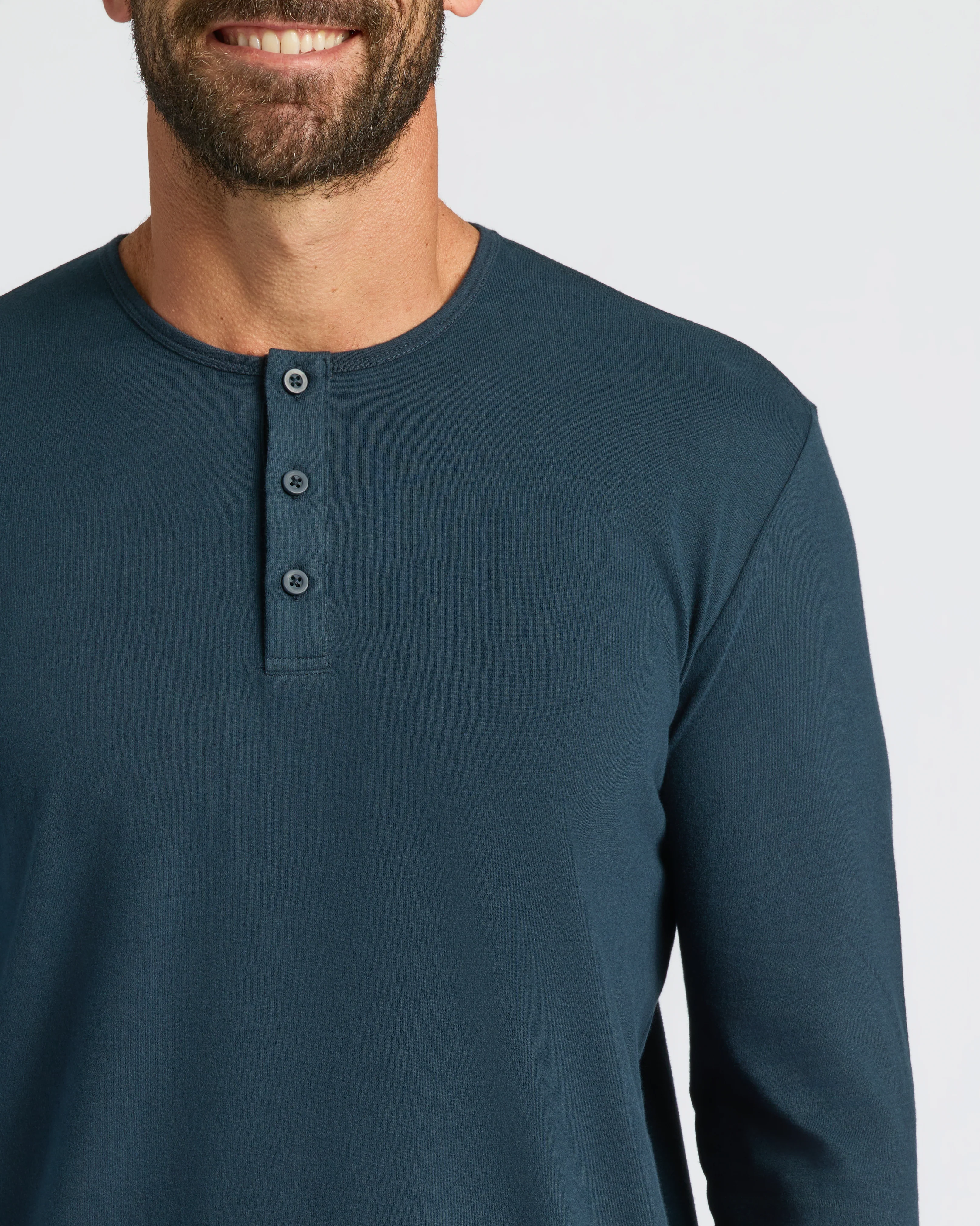 Navy Classic Long Sleeve Henley - Image 4