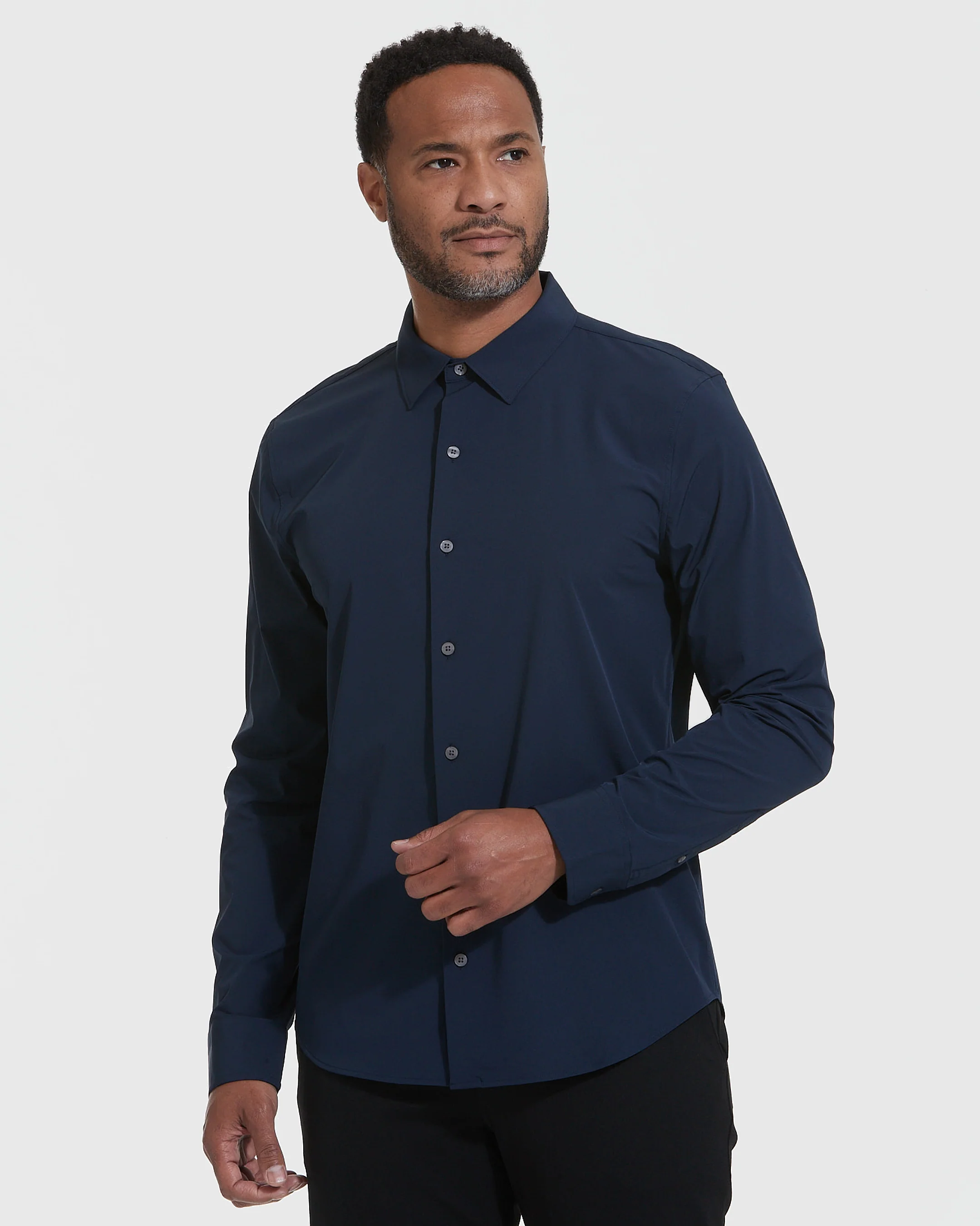 Navy Lightweight Dress Shirt - Image 3