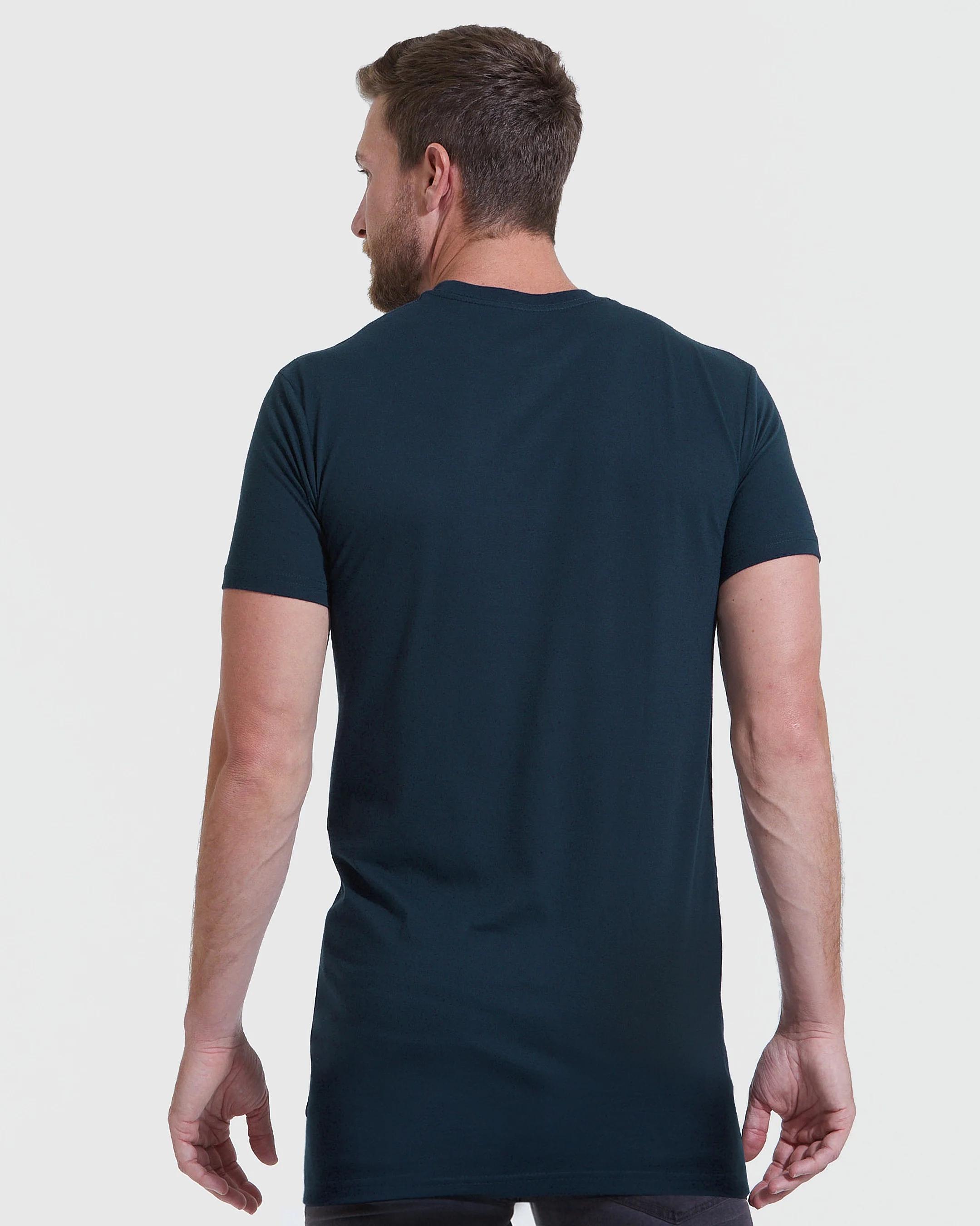 Navy Tall Straight Hem Crew Neck T-Shirt - Image 3