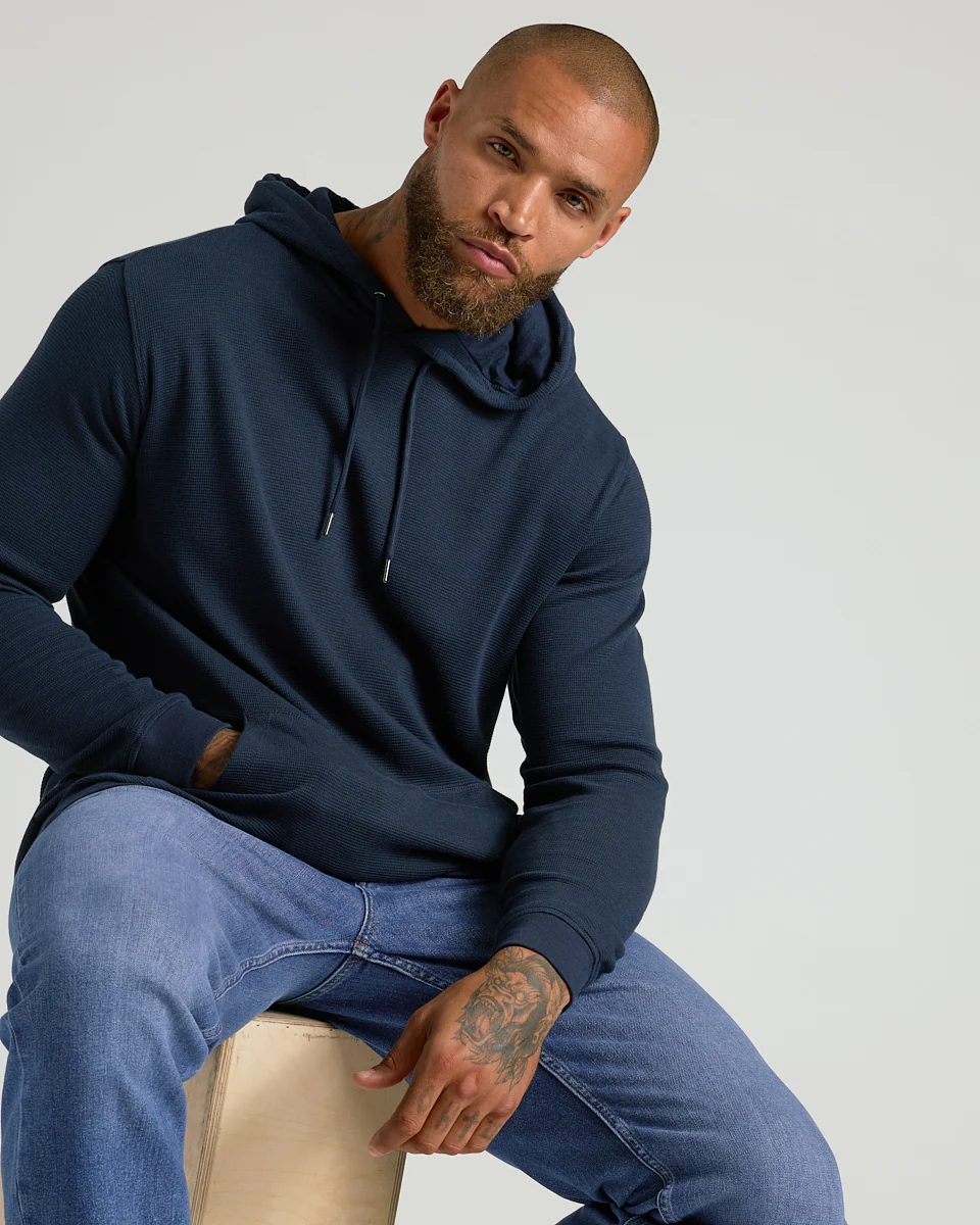 Navy Waffle Hoodie - Image 4