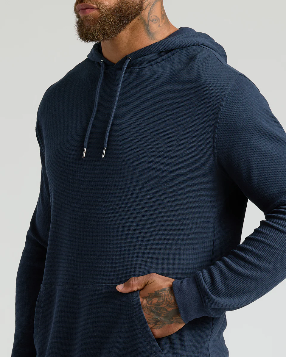 Navy Waffle Hoodie - Image 5