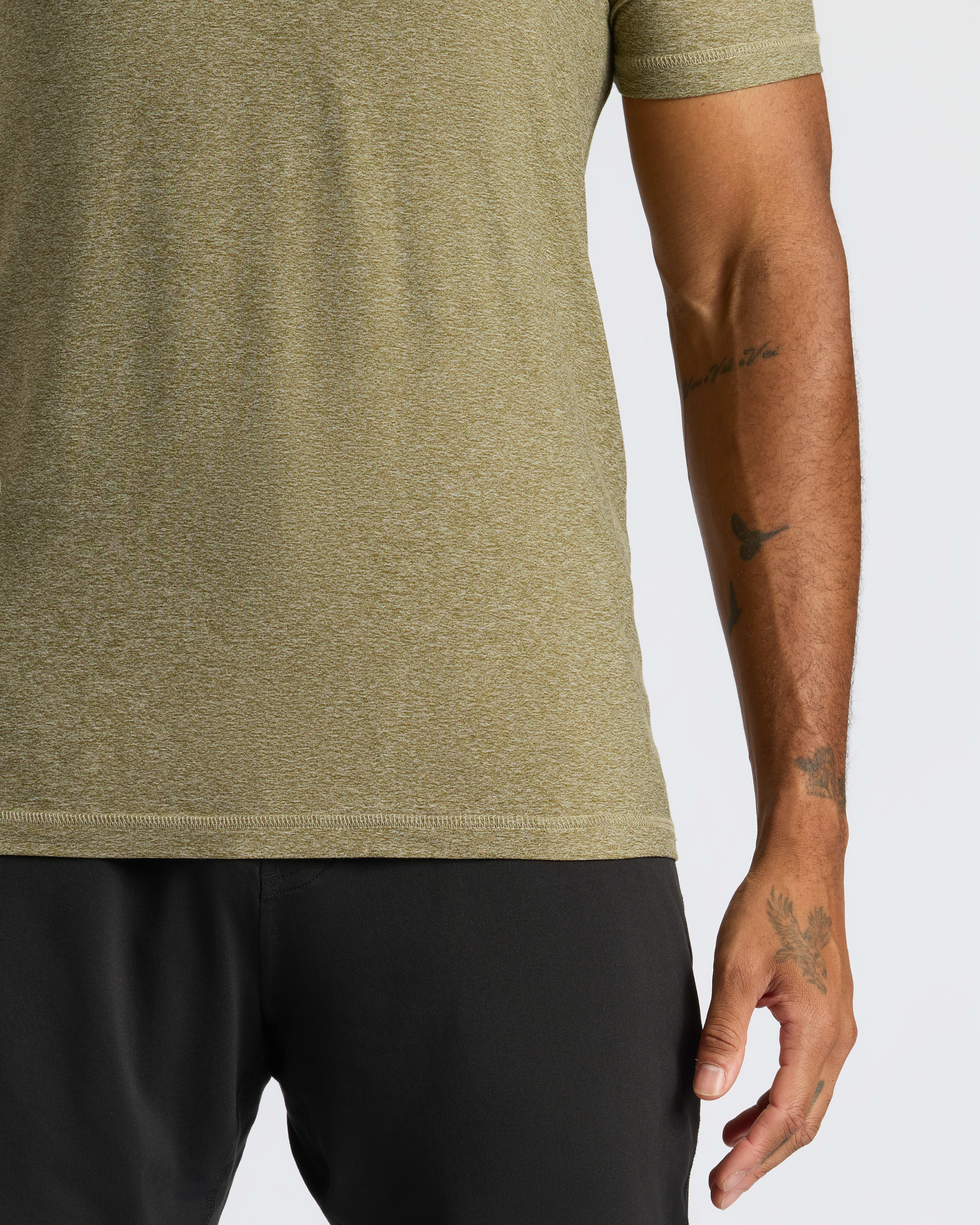 Heather Military Green Active Crew Neck Tee - Image 5