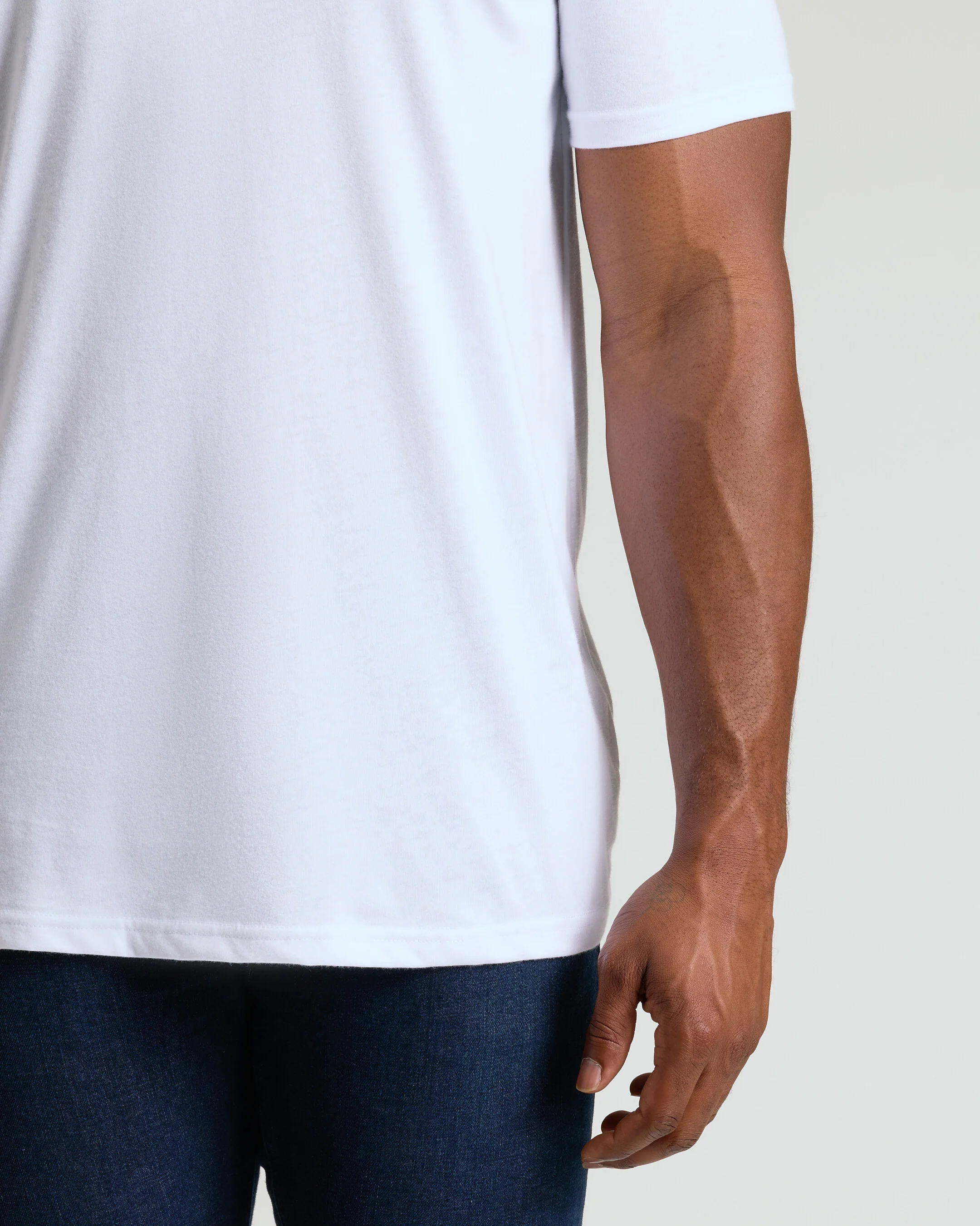 White Tall Straight Hem Crew Neck T-Shirt - Image 6