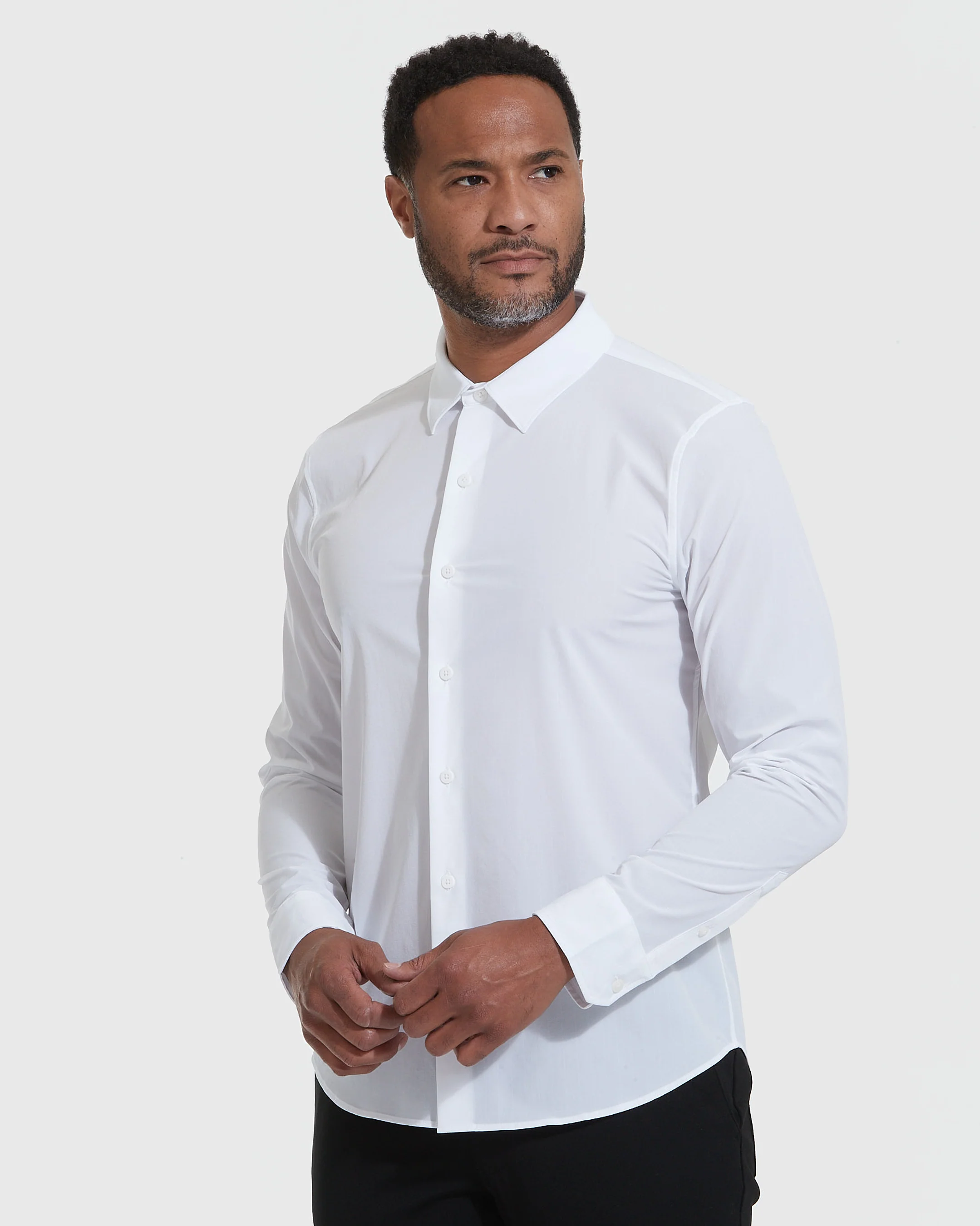 White Commuter Long Sleeve Shirt - Image 3