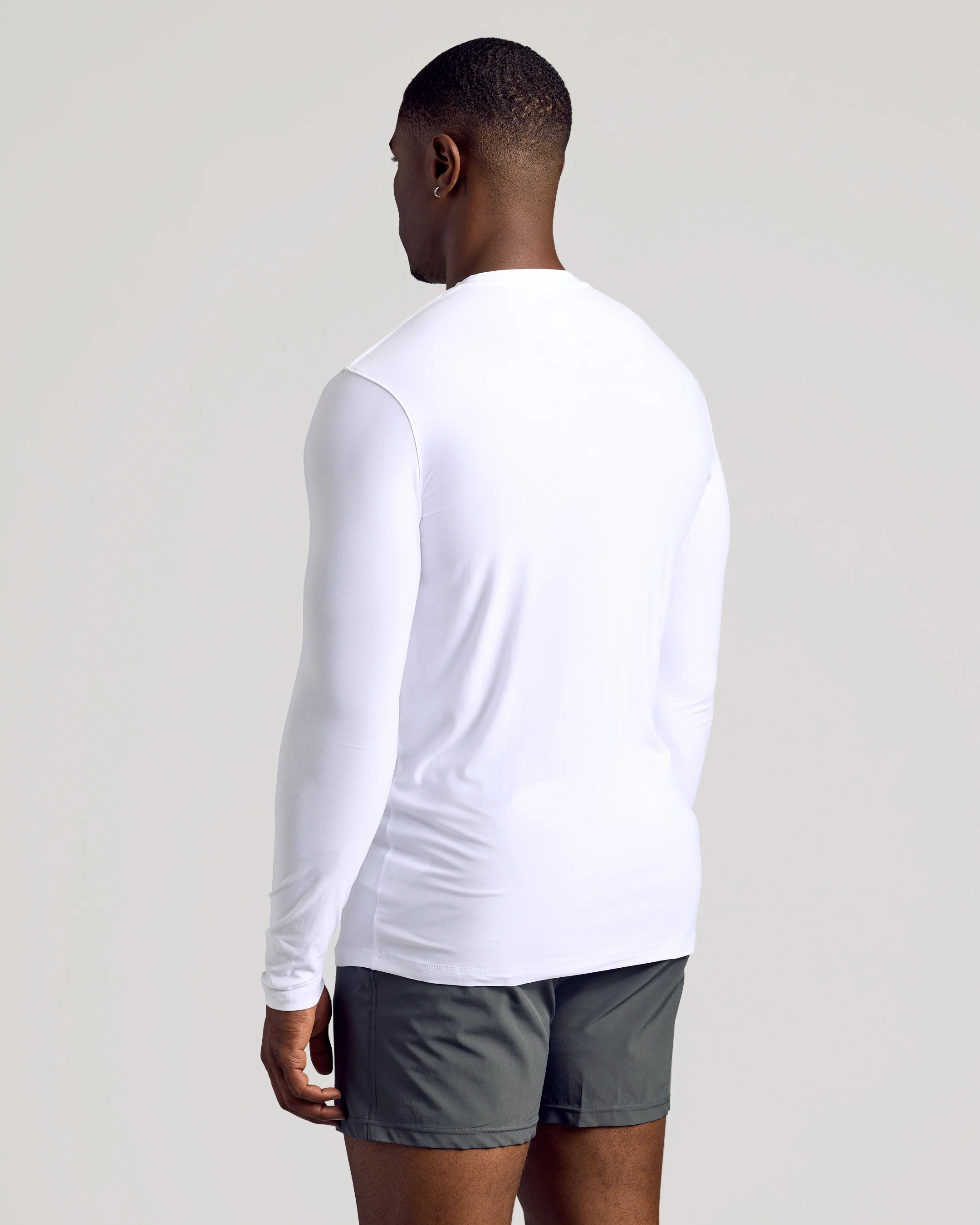 White Long Sleeve Tall Active Crew - Image 3