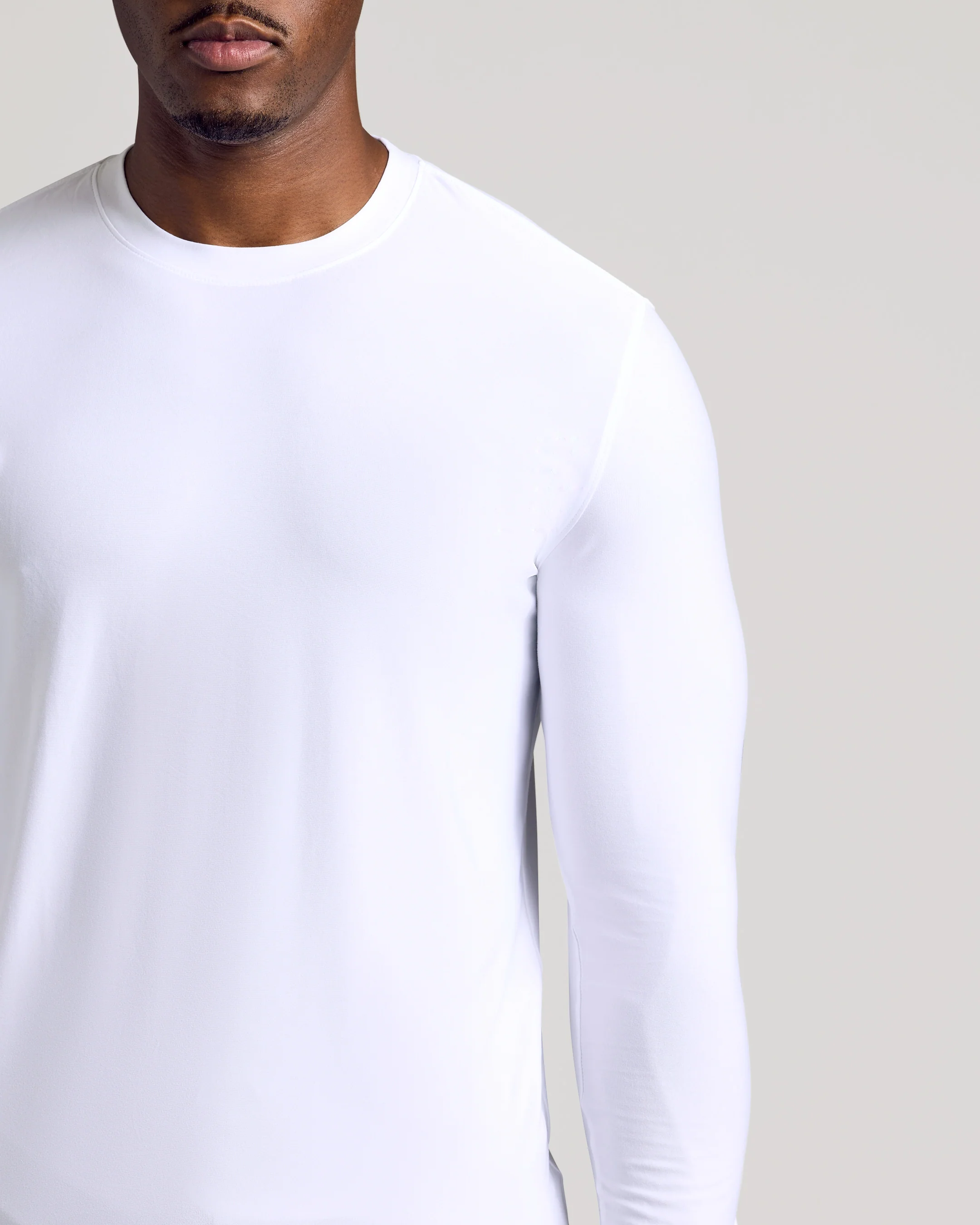 White Long Sleeve Tall Active Crew - Image 4