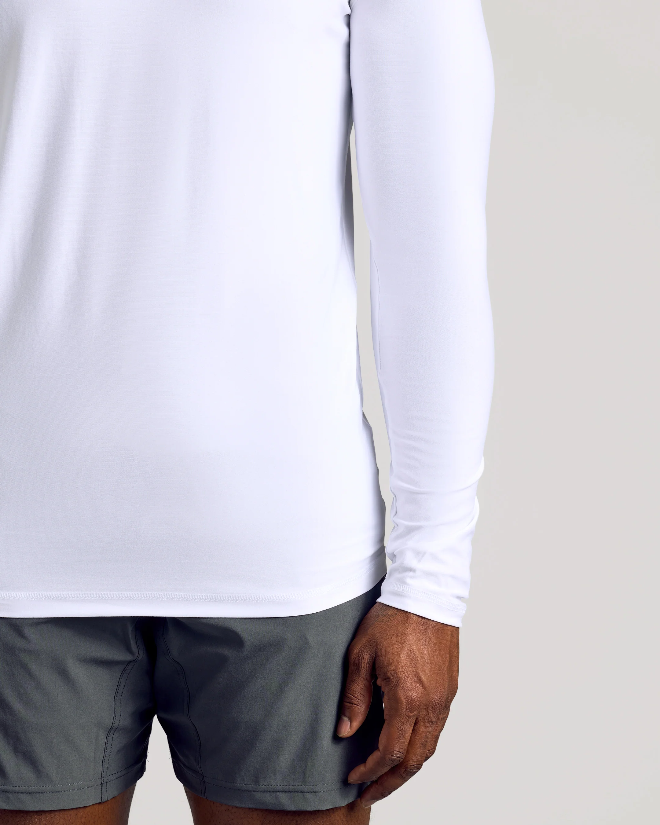 White Long Sleeve Tall Active Crew - Image 5