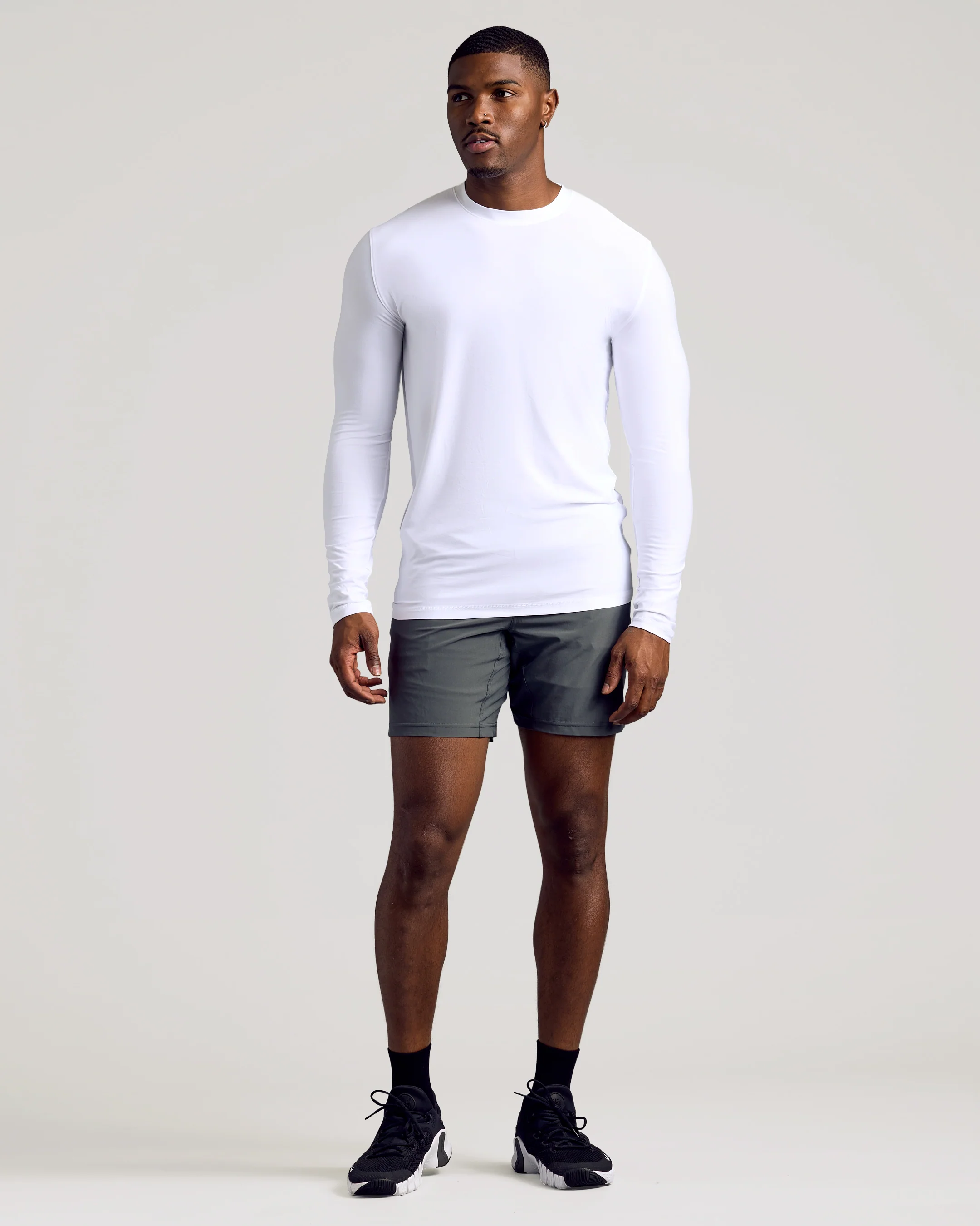 White Long Sleeve Tall Active Crew - Image 6