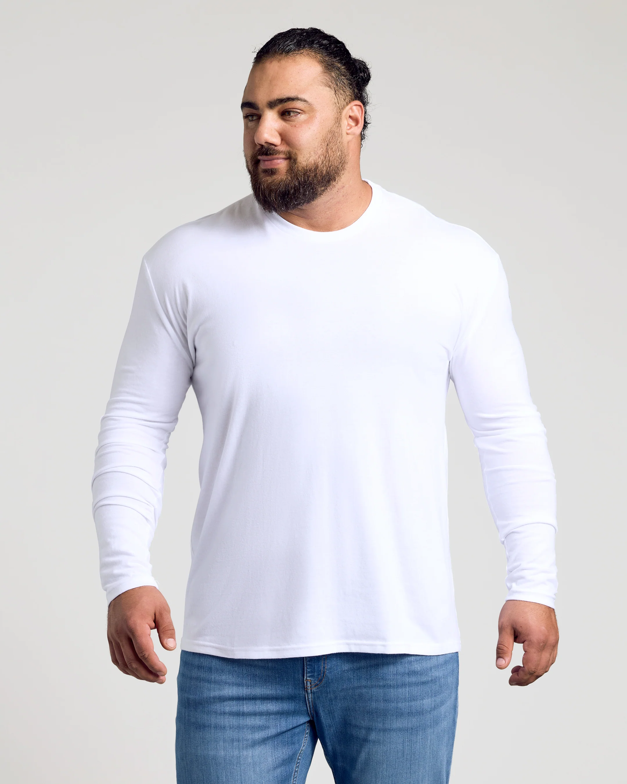 White Classic Long Sleeve Crew Neck - Image 6