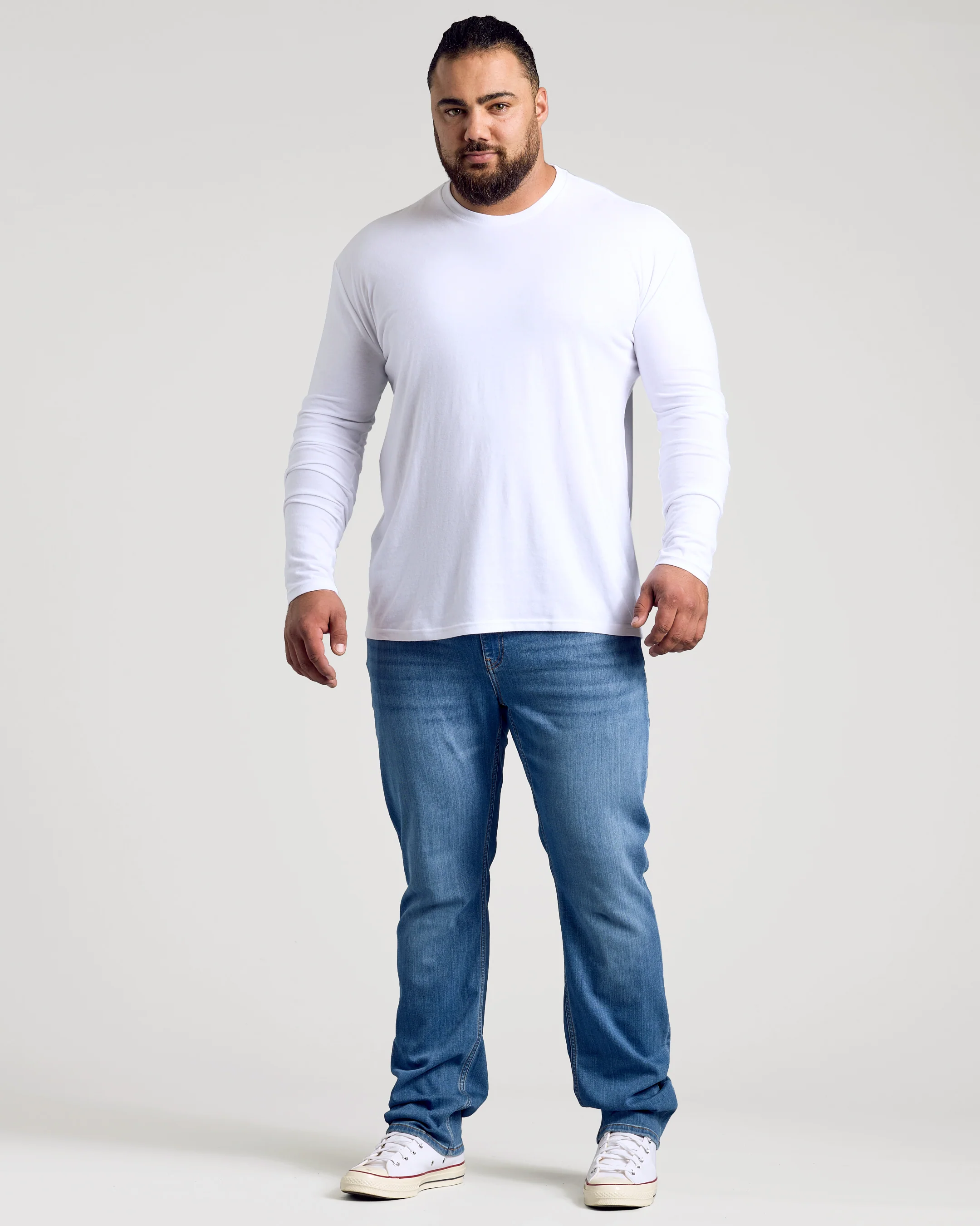 White Classic Long Sleeve Crew Neck - Image 8